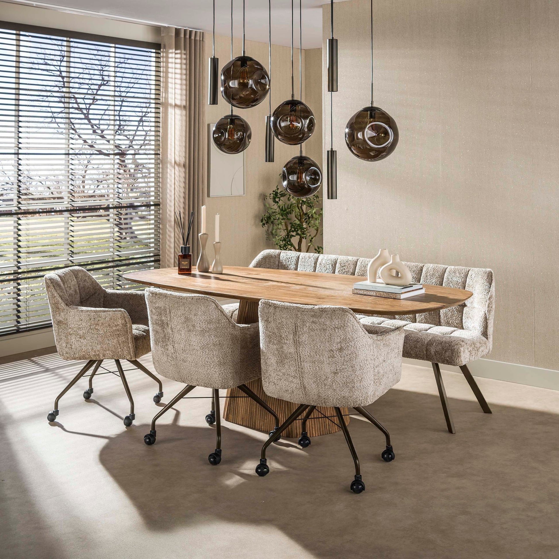 Stuhl – rollen 2-er pack – 62×67×82 cm – Hoven taupe-braun | Modell N0282
