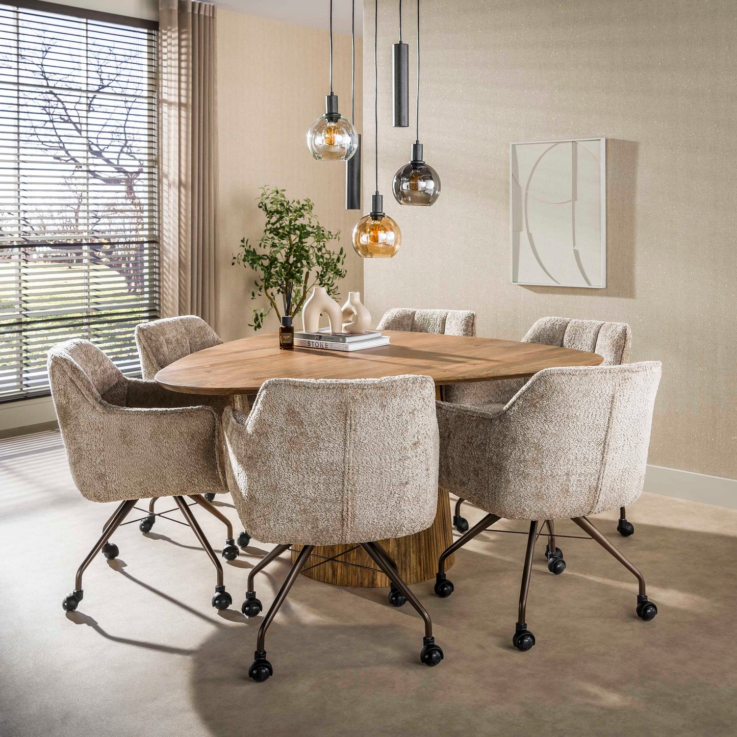 Stuhl – rollen 2-er pack – 62×67×82 cm – Hoven taupe-braun | Modell N0282