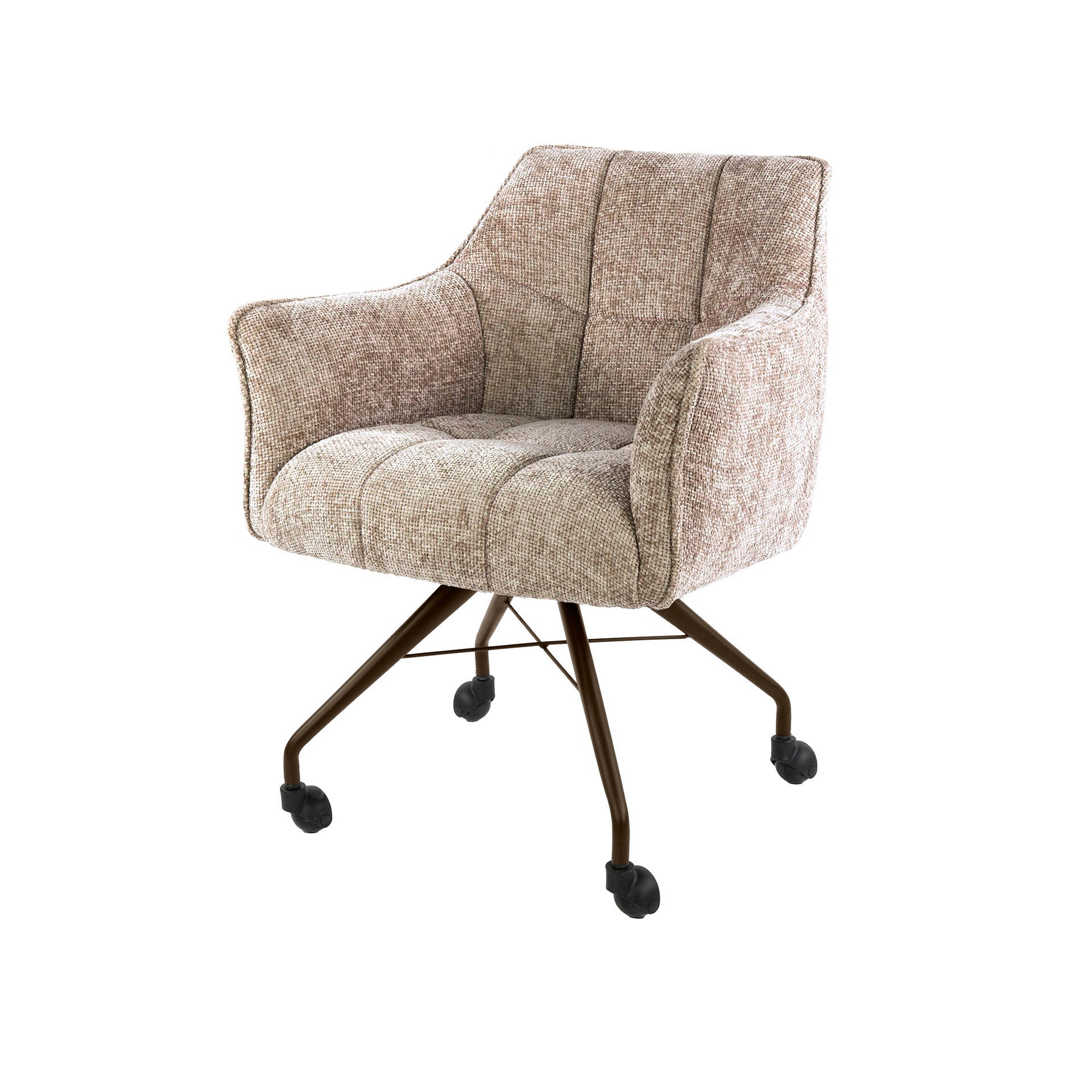 Stuhl – rollen 2-er pack – 62×67×82 cm – Hoven taupe-braun | Modell N0282