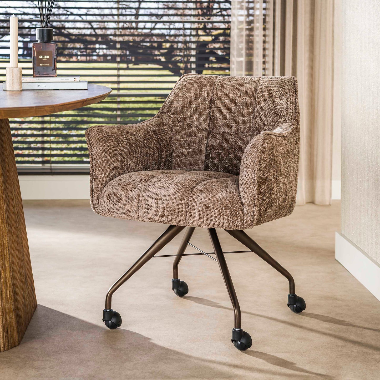 Stuhl – rollen 2-er pack – 62×67×82 cm – Hoven taupe-braun | Modell N0282