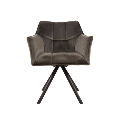 Stuhl – drehbar 2-er pack – 63×60×81 cm – Velours anthrazit | Modell N0283