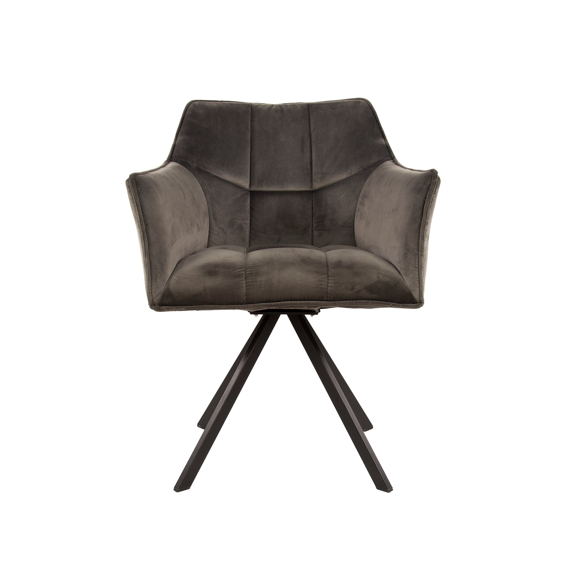 Stuhl – drehbar 2-er pack – 63×60×81 cm – Velours anthrazit | Modell N0283