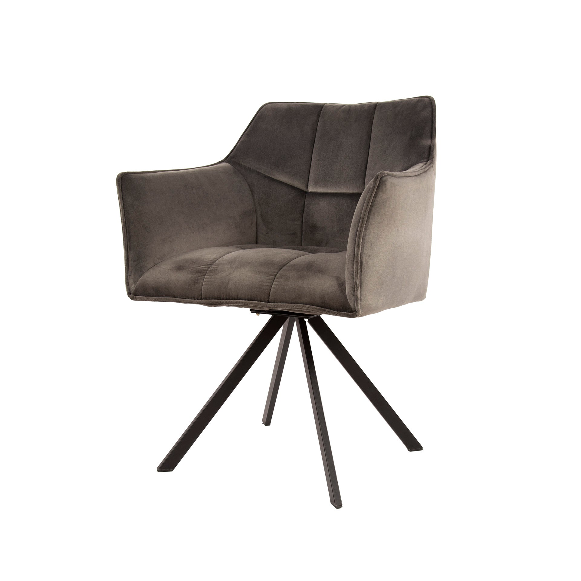 Stuhl – drehbar 2-er pack – 63×60×81 cm – Velours anthrazit | Modell N0283