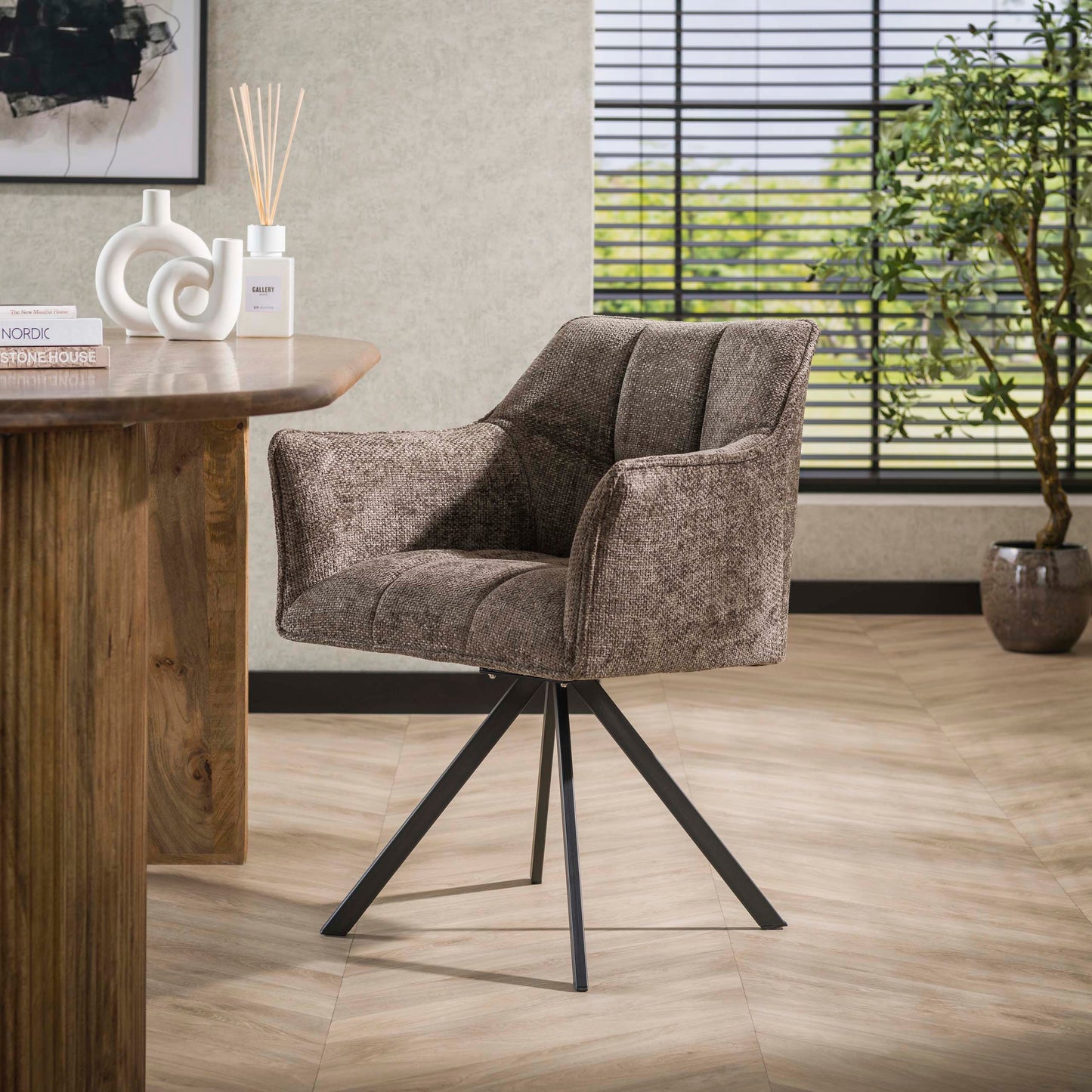 Stuhl – drehbar 2-er pack – 63×60×81 cm – Velours anthrazit | Modell N0283