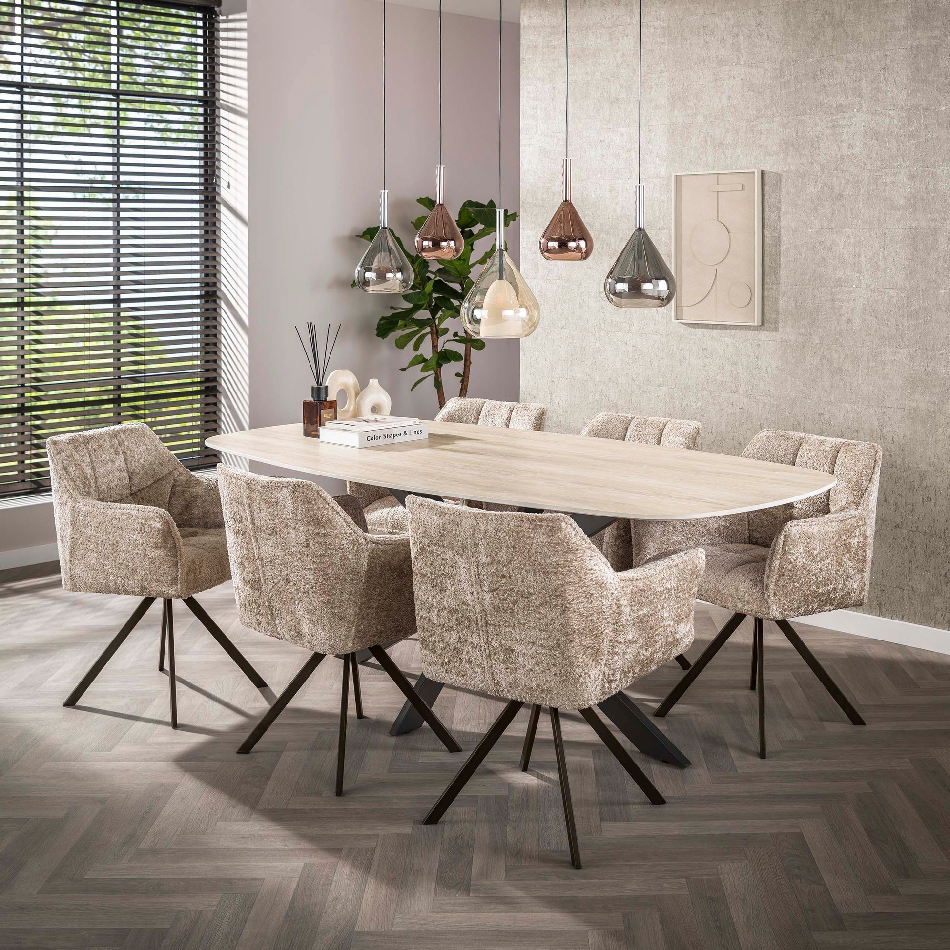 Stuhl – drehbar 2-er pack – 63×60×81 cm – Velours anthrazit | Modell N0283