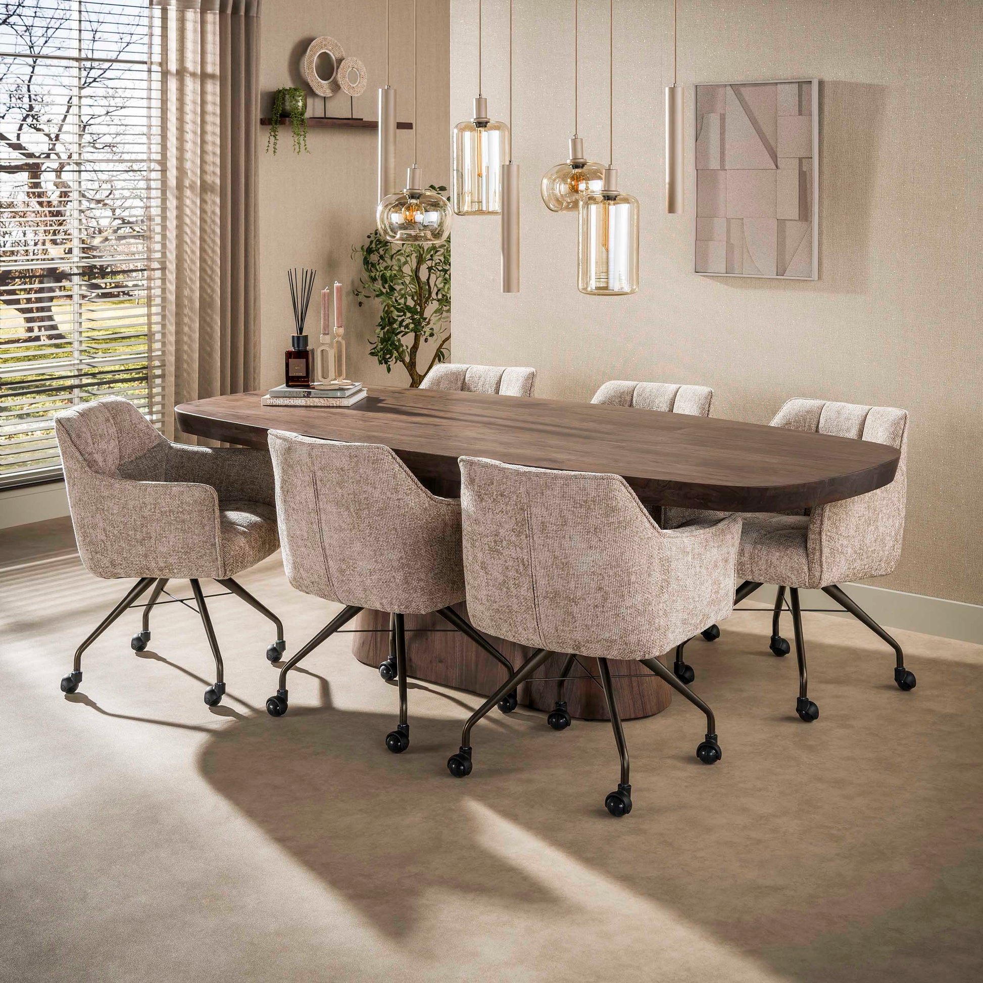 Stuhl – drehbar 2-er pack – 63×60×81 cm – Velours anthrazit | Modell N0283