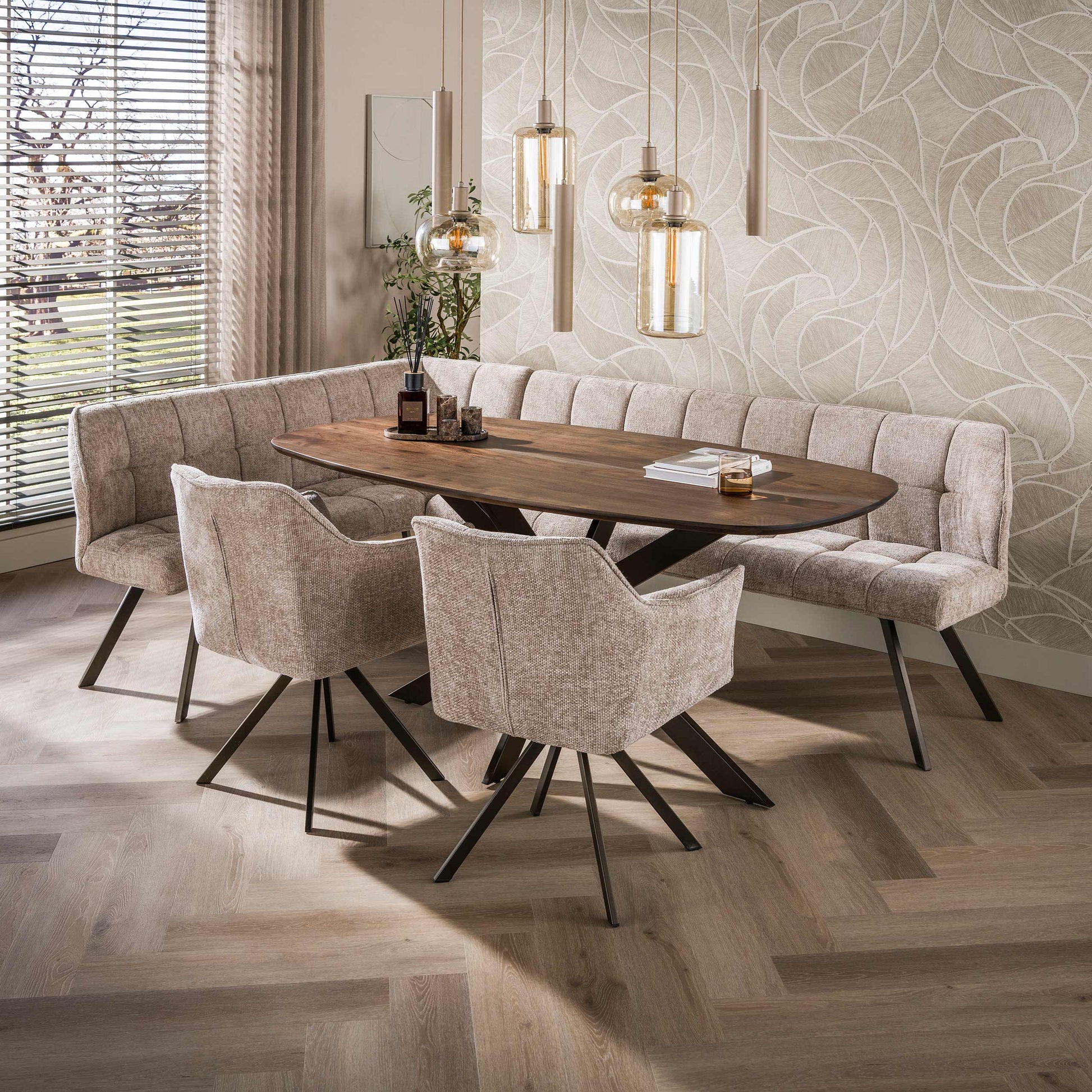 Stuhl – drehbar 2-er pack – 63×60×81 cm – Velours anthrazit | Modell N0283