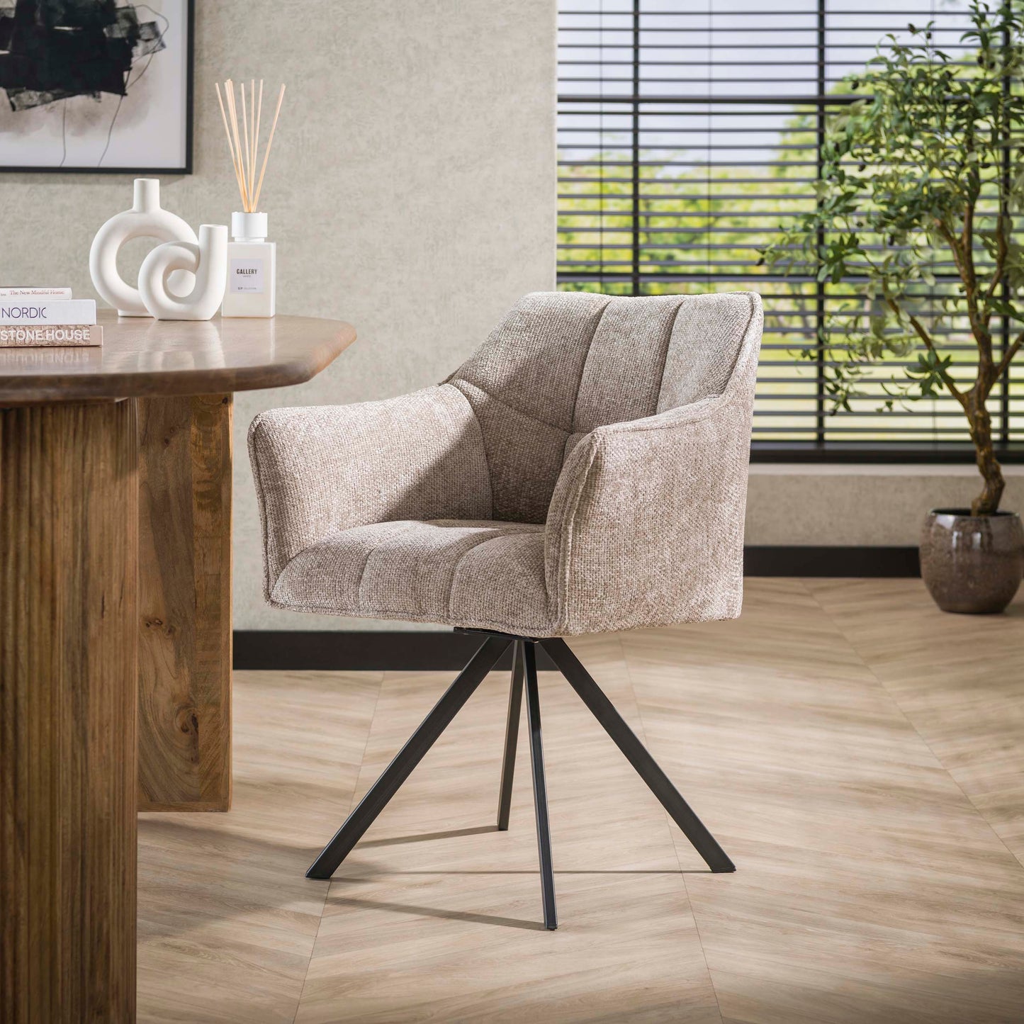Stuhl – drehbar 2-er pack – 63×60×81 cm – Velours anthrazit | Modell N0283