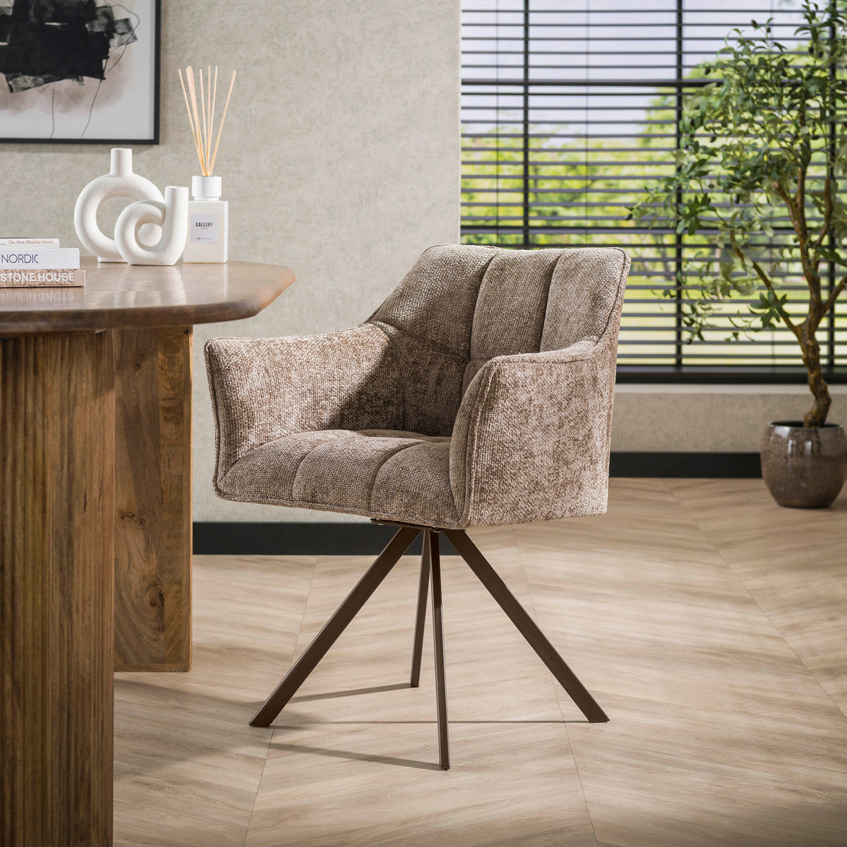 Stuhl – drehbar 2-er pack – 63×60×81 cm – Velours anthrazit | Modell N0283