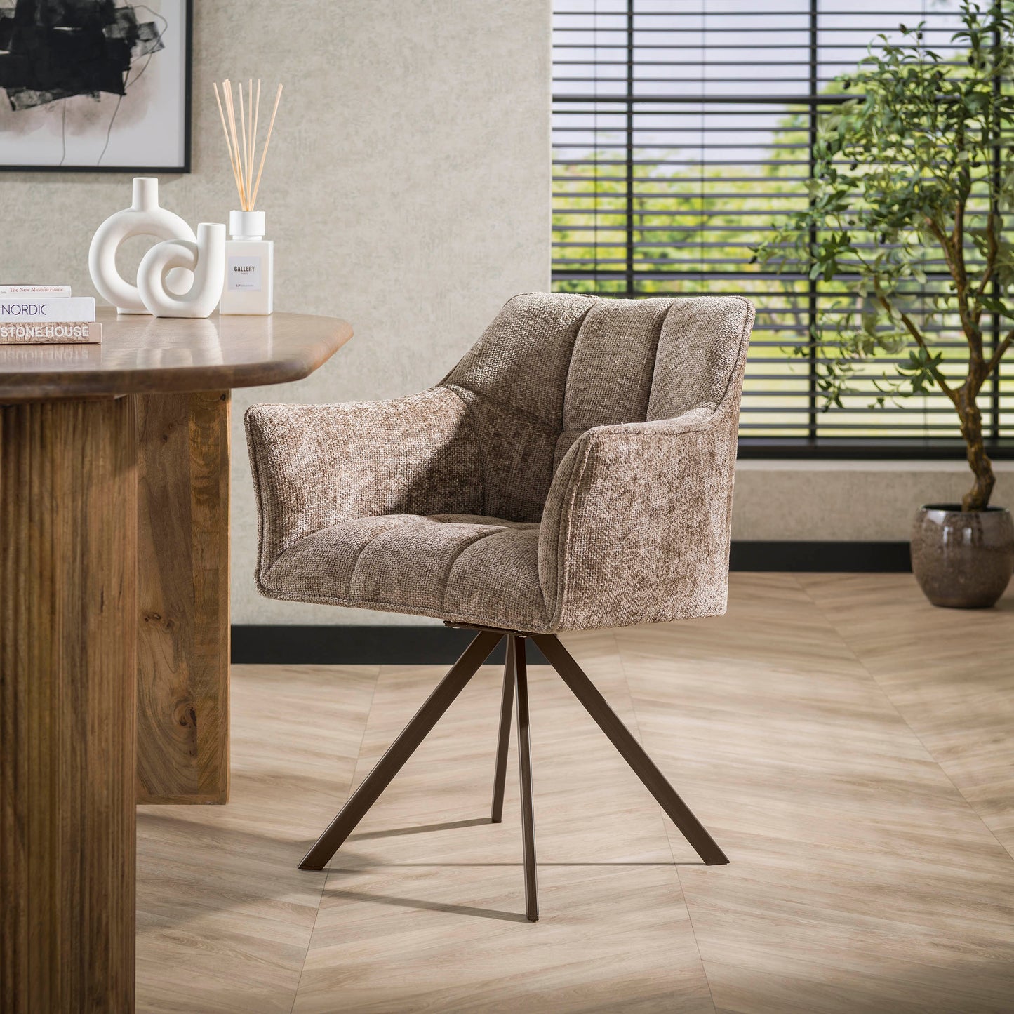 Stuhl – drehbar 2-er pack – 63×60×81 cm – Velours anthrazit | Modell N0283