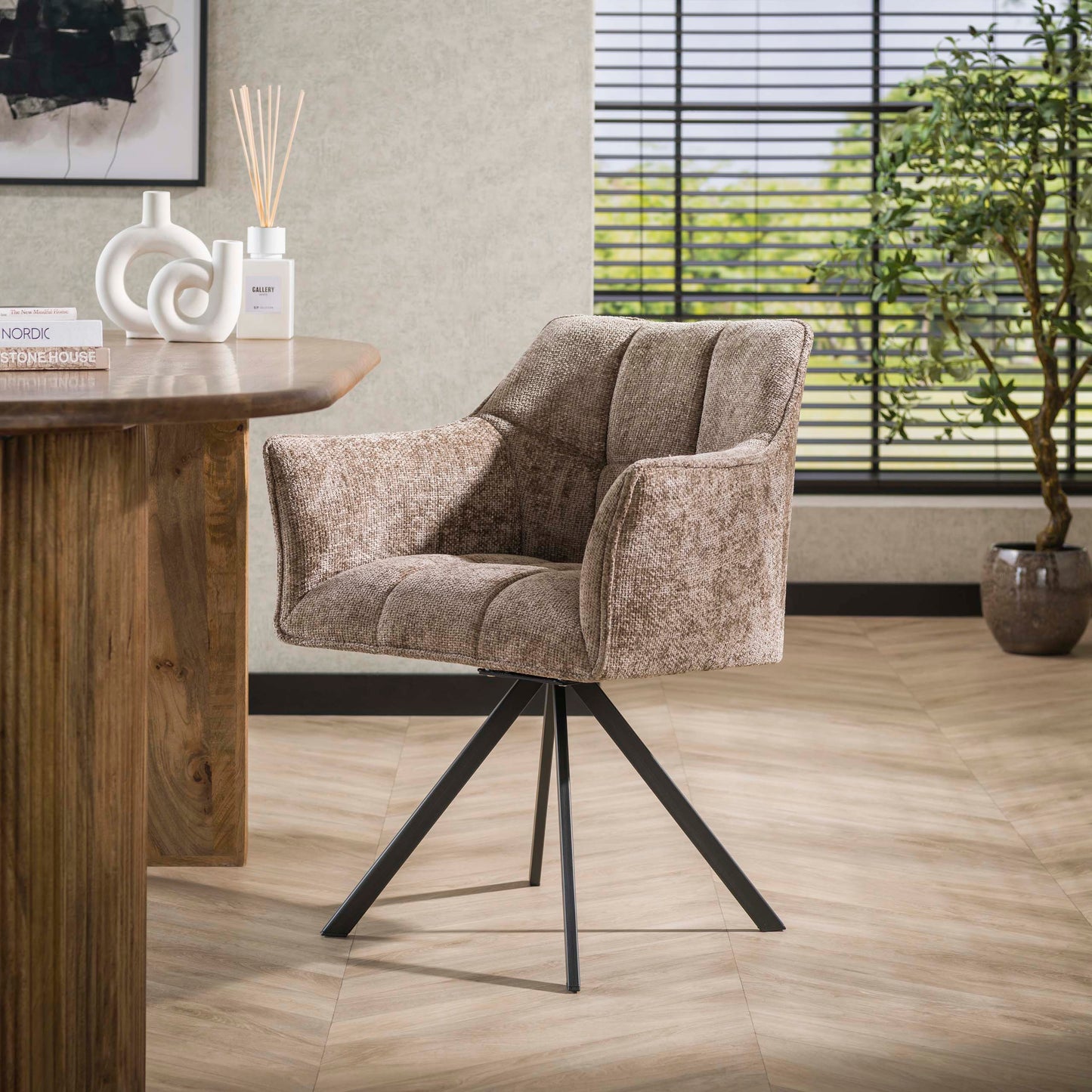 Stuhl – drehbar 2-er pack – 63×60×81 cm – Velours anthrazit | Modell N0283