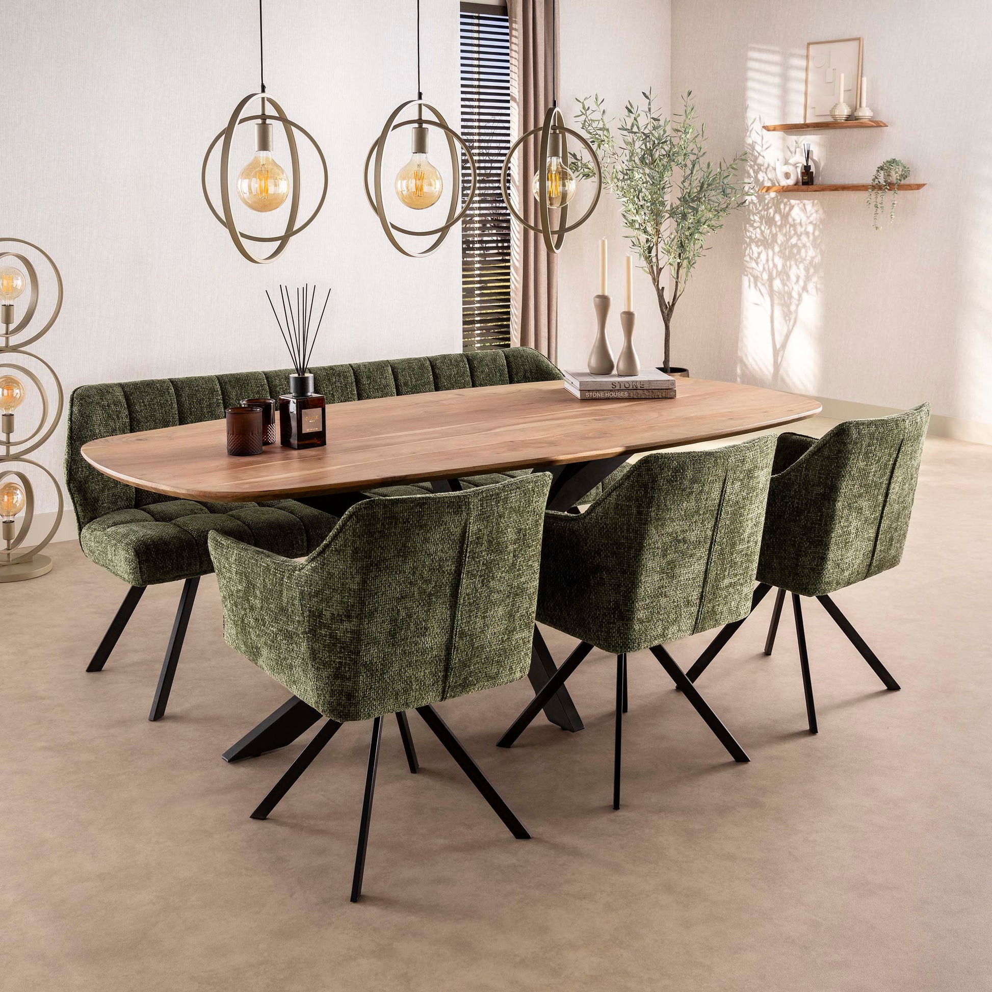 Stuhl – drehbar 2-er pack – 63×60×81 cm – Velours anthrazit | Modell N0283