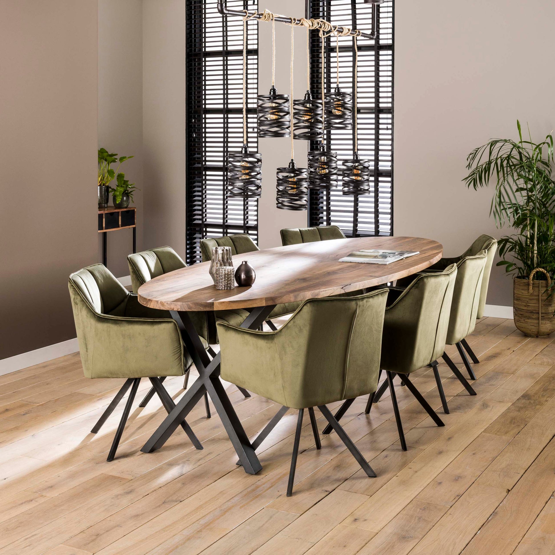 Stuhl – drehbar 2-er pack – 63×60×81 cm – Velours anthrazit | Modell N0283