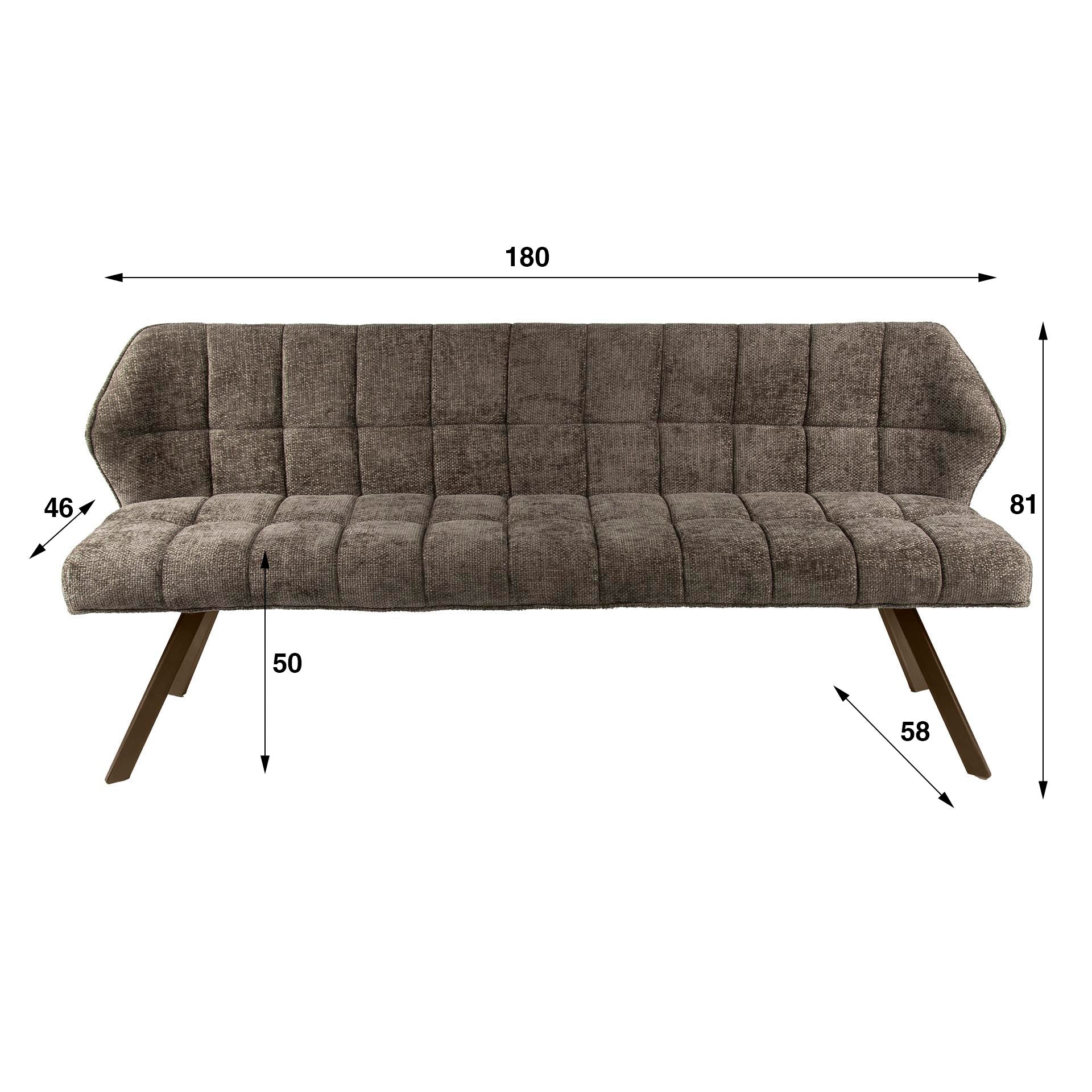 Esszimmerbank – 180×58×81 cm – Velours anthrazit | Modell N0284