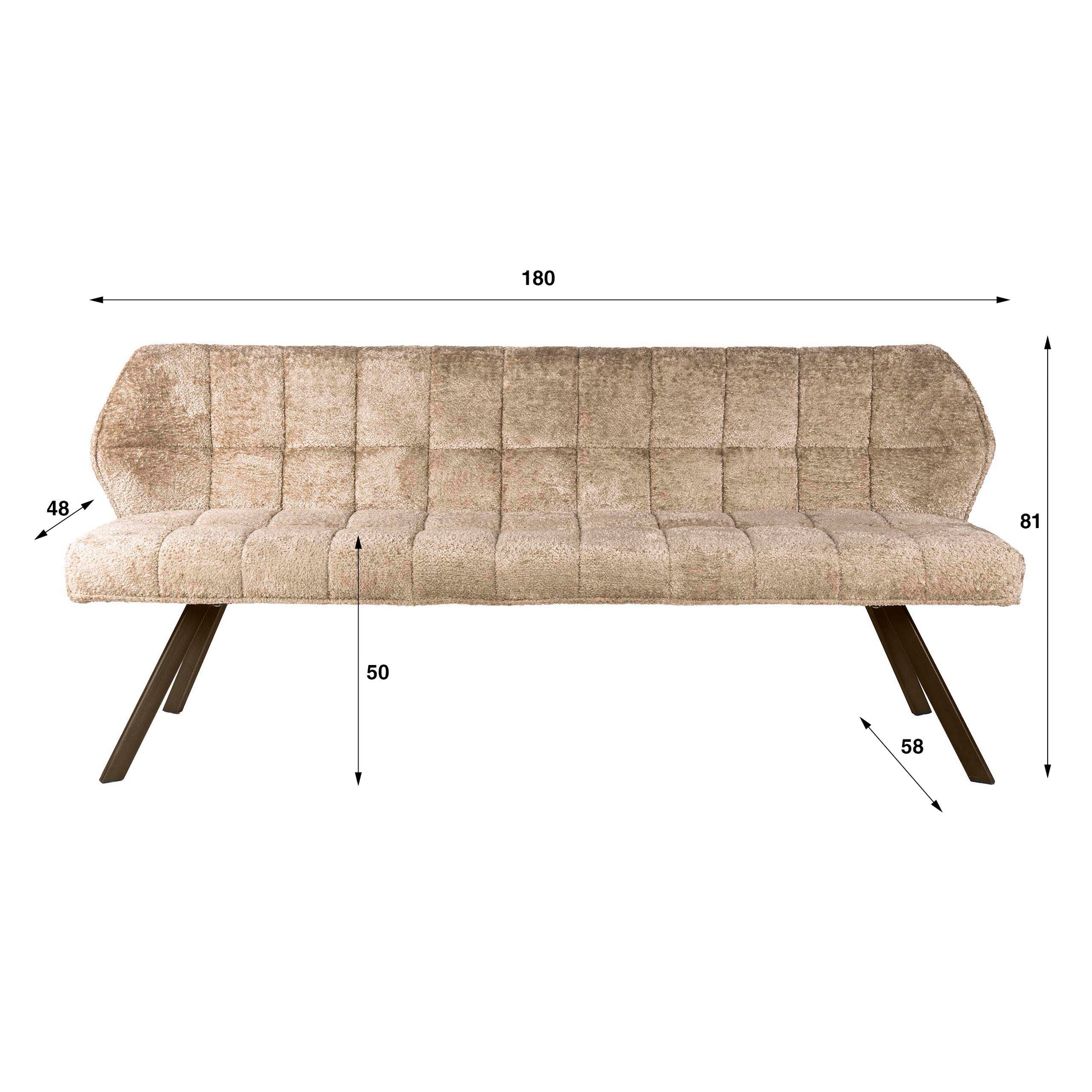 Esszimmerbank – 180×58×81 cm – Velours anthrazit | Modell N0284