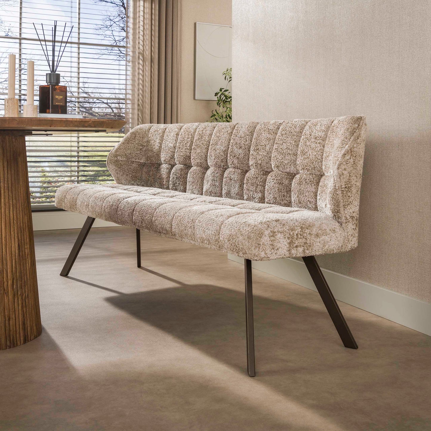 Esszimmerbank – 180×58×81 cm – Velours anthrazit | Modell N0284