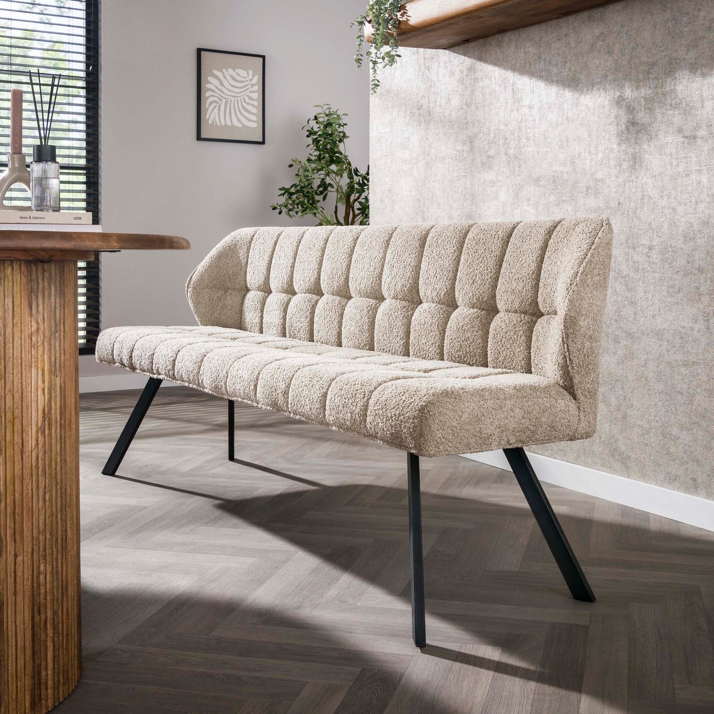 Esszimmerbank – 180×58×81 cm – Velours anthrazit | Modell N0284