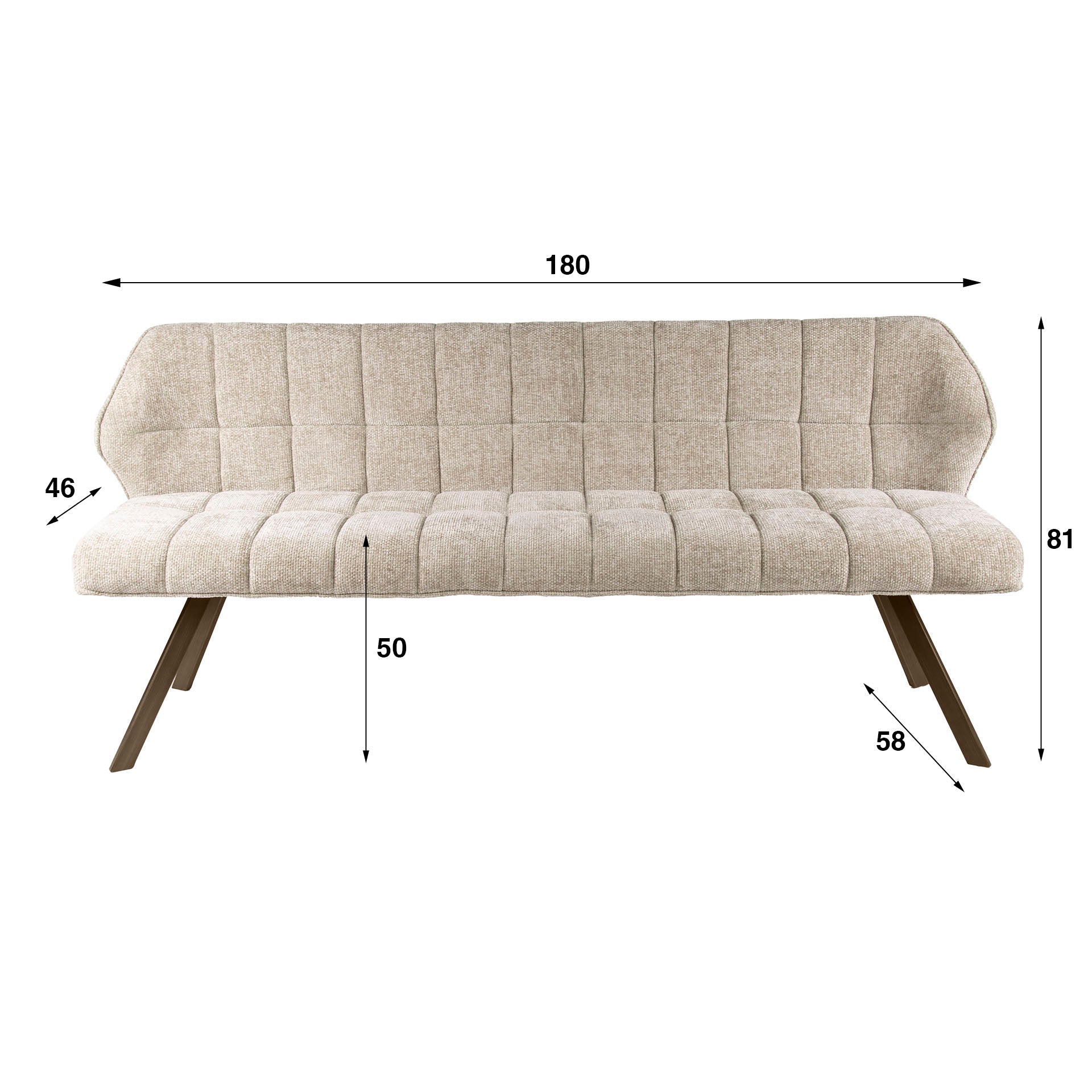 Esszimmerbank – 180×58×81 cm – Velours anthrazit | Modell N0284