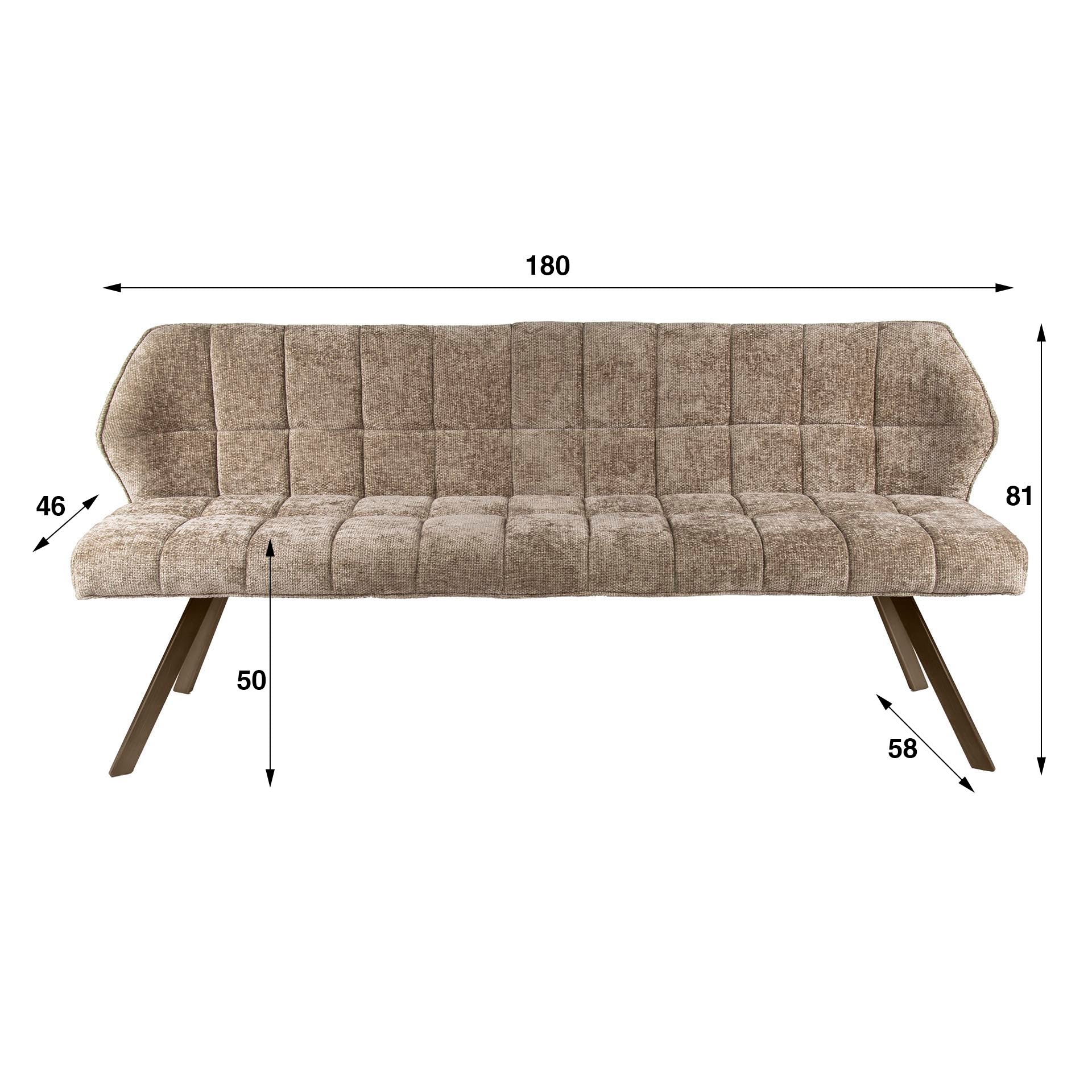 Esszimmerbank – 180×58×81 cm – Velours anthrazit | Modell N0284