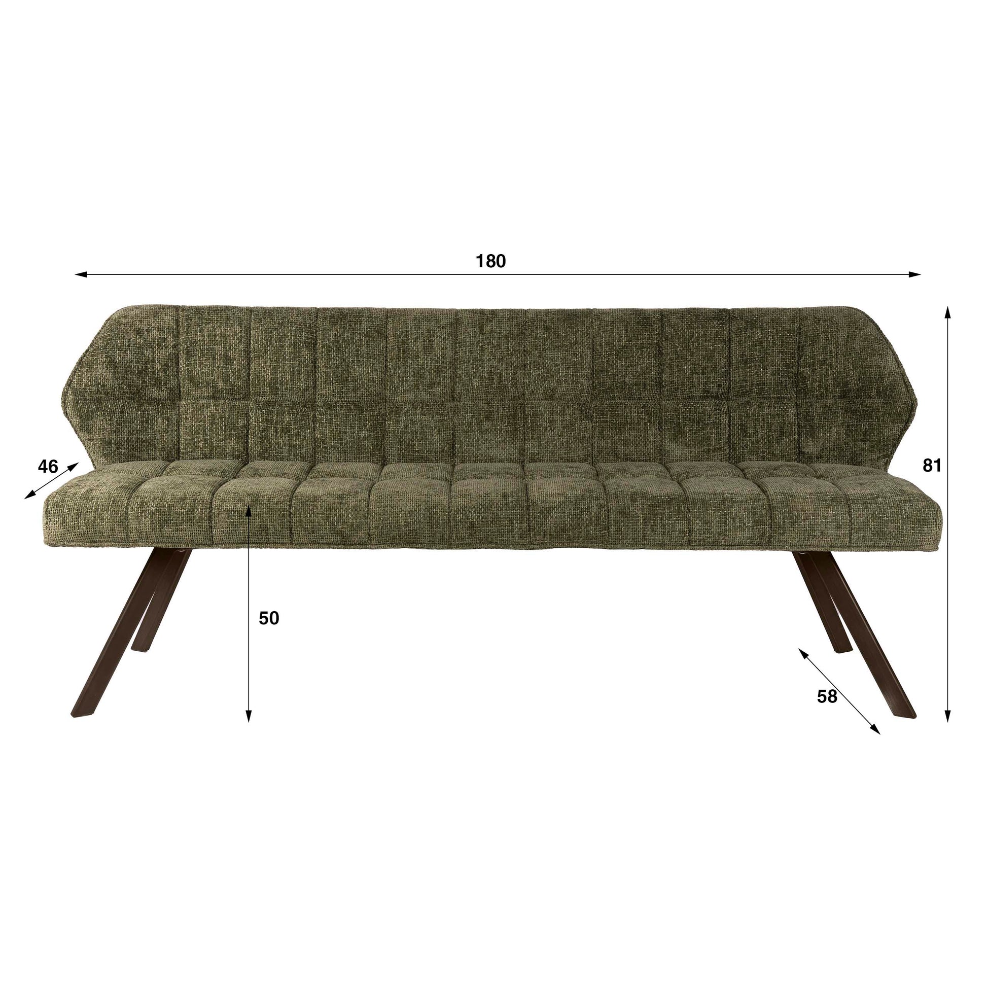 Esszimmerbank – 180×58×81 cm – Velours anthrazit | Modell N0284