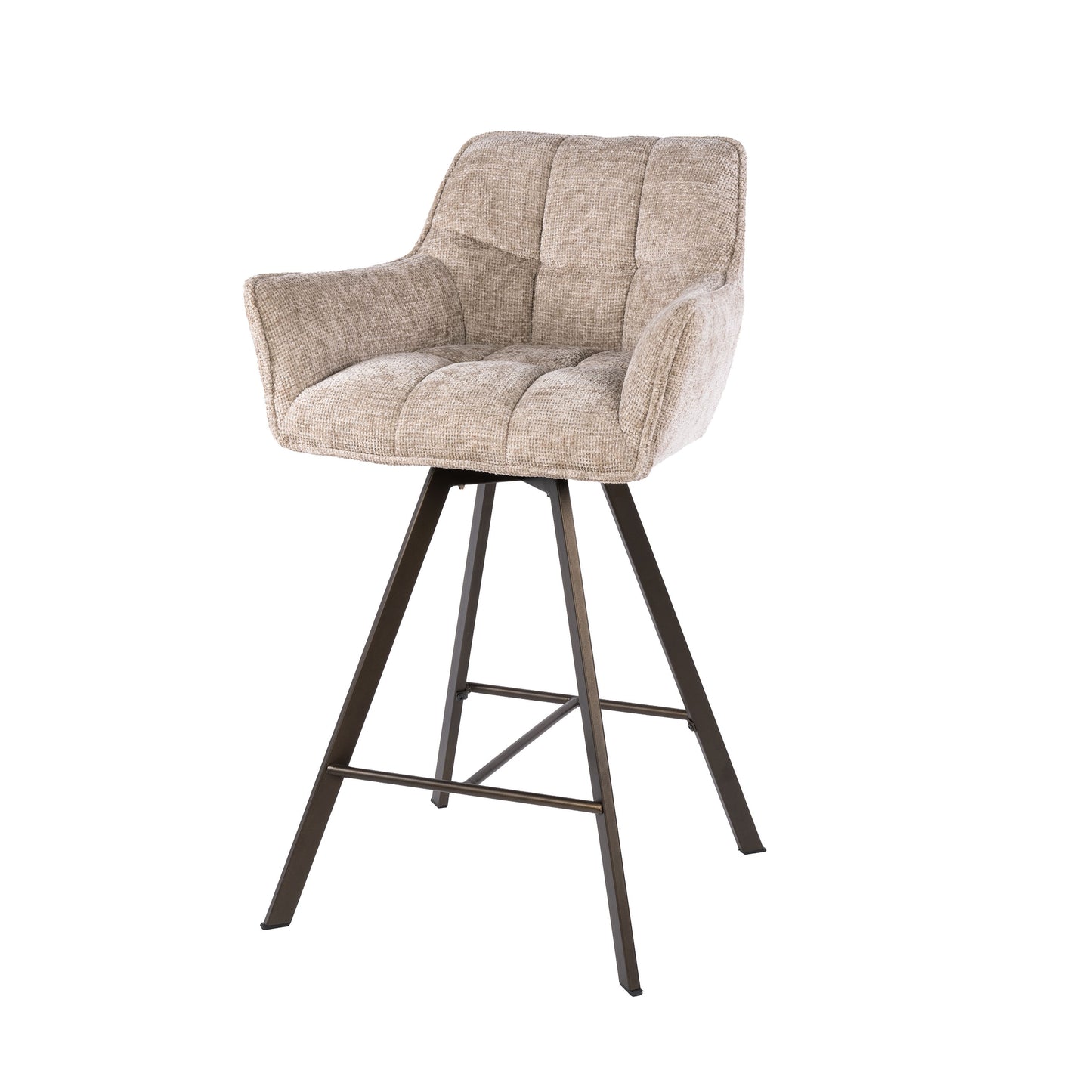 Barstuhl – drehbar 2-er pack – 56×52×95 cm – Hoven taupe | Modell N0285