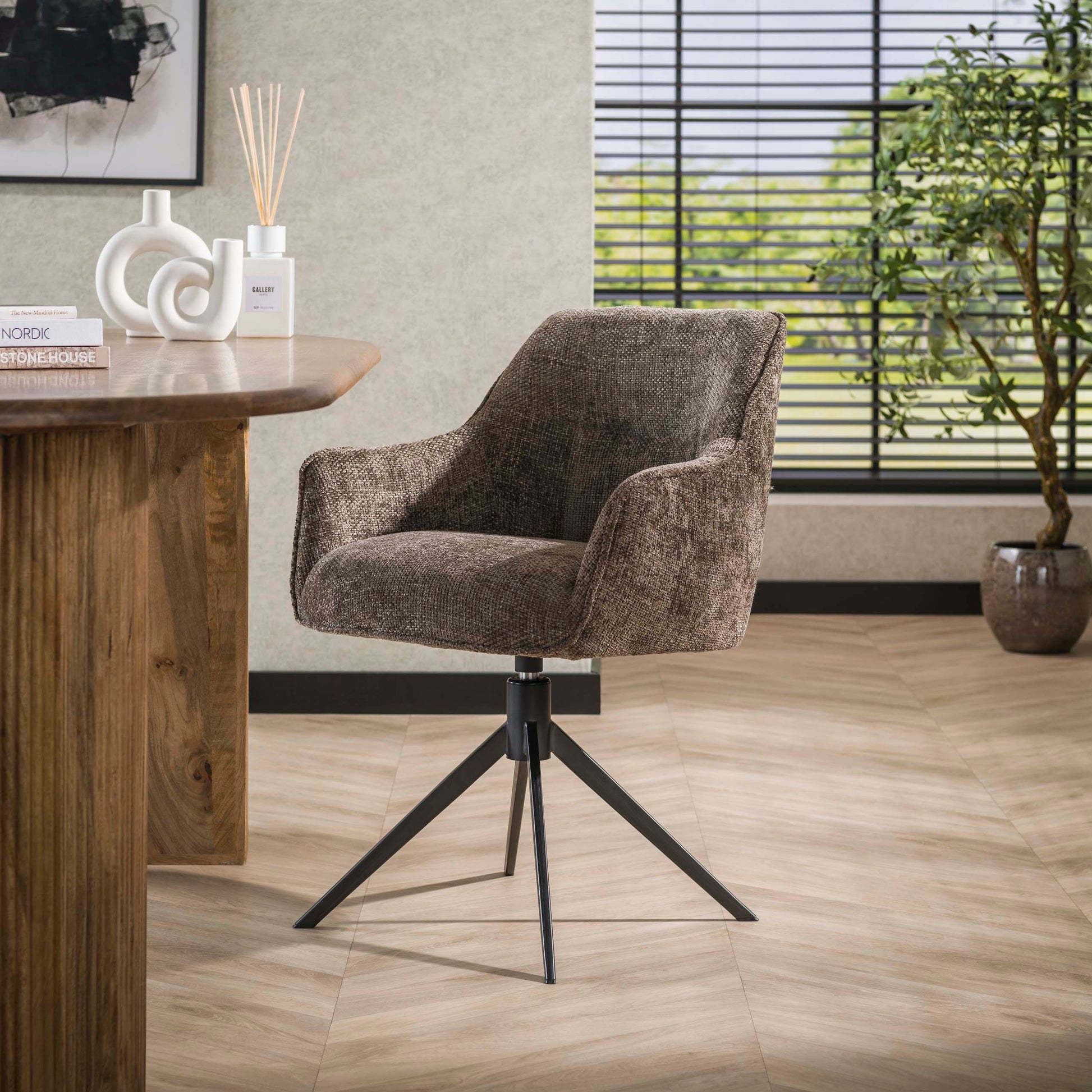 Stuhl – drehbar 2-er pack – 61×62×83 cm – Hoven taupe | Modell N0286