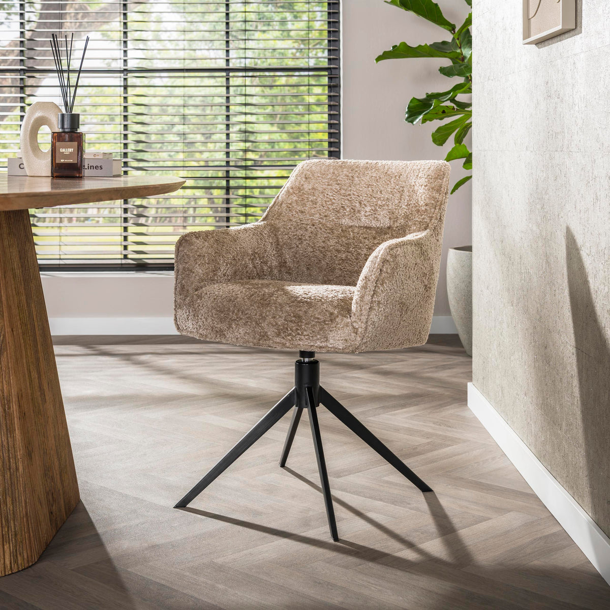 Stuhl – drehbar 2-er pack – 61×62×83 cm – Hoven taupe | Modell N0286