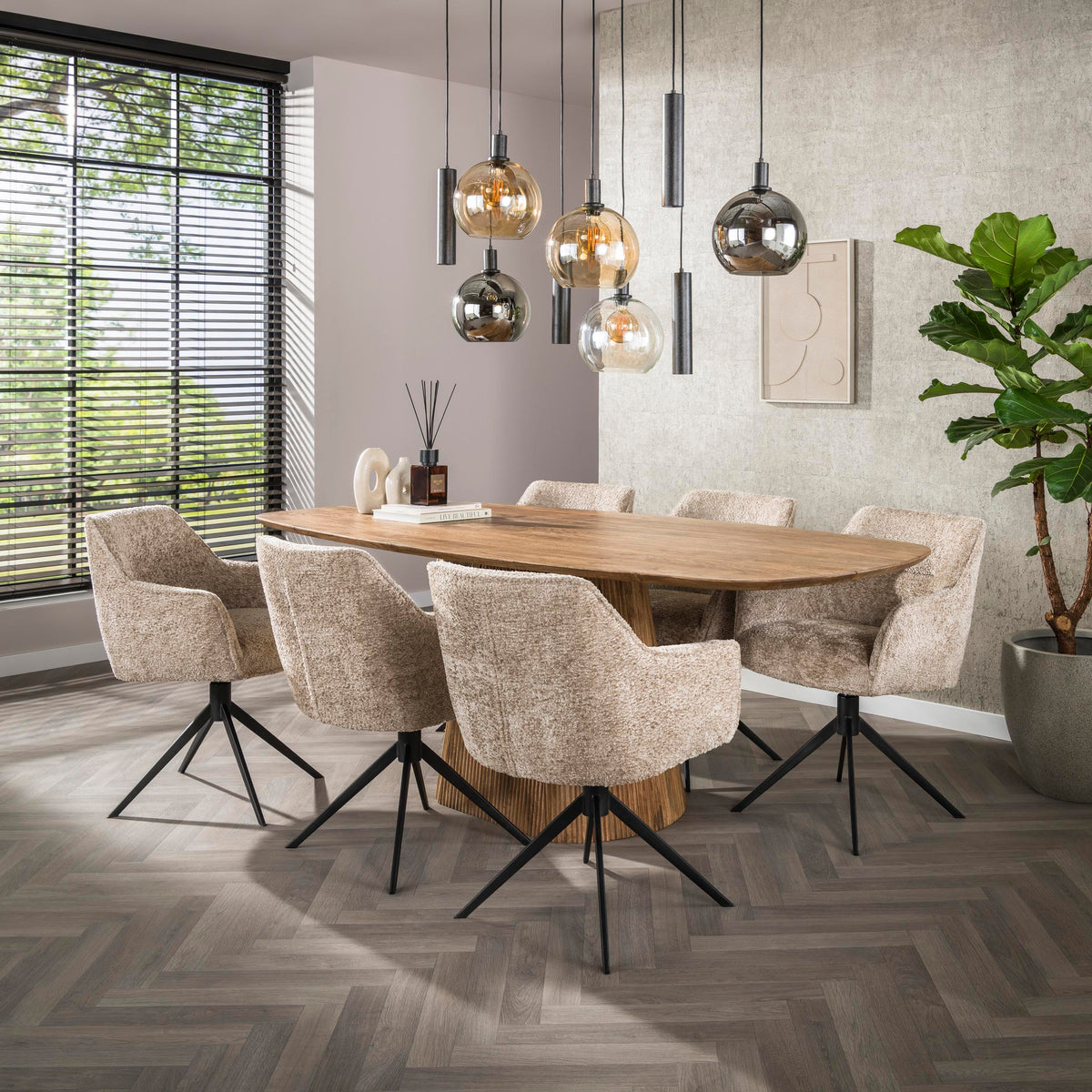 Stuhl – drehbar 2-er pack – 61×62×83 cm – Hoven taupe | Modell N0286