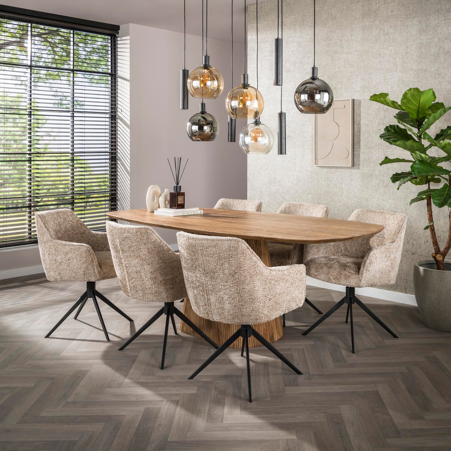 Stuhl – drehbar 2-er pack – 61×62×83 cm – Hoven taupe | Modell N0286