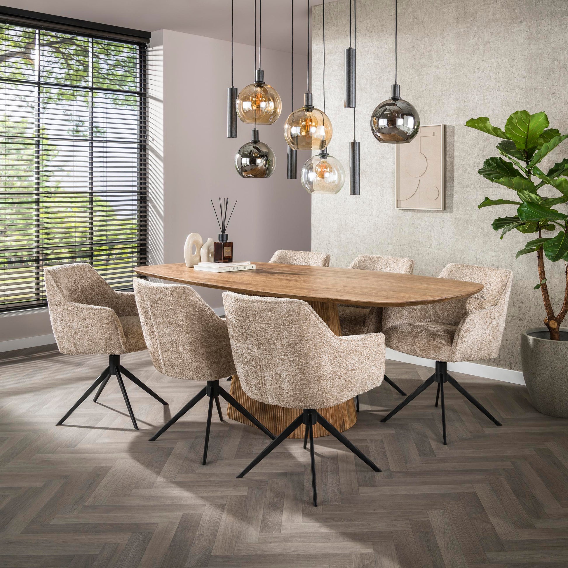 Stuhl – drehbar 2-er pack – 61×62×83 cm – Hoven taupe | Modell N0286
