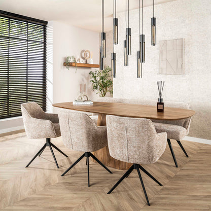 Stuhl – drehbar 2-er pack – 61×62×83 cm – Hoven taupe | Modell N0286