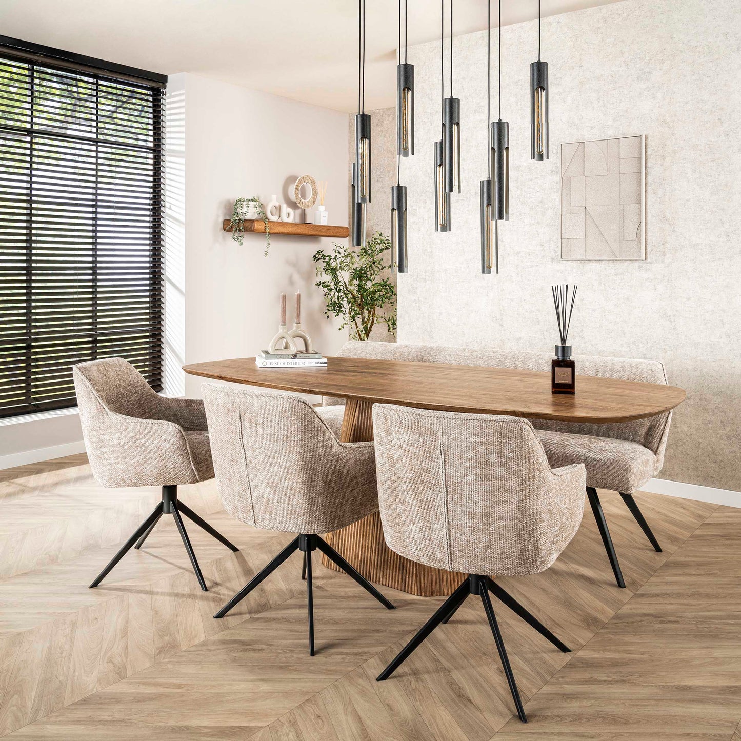 Stuhl – drehbar 2-er pack – 61×62×83 cm – Hoven taupe | Modell N0286