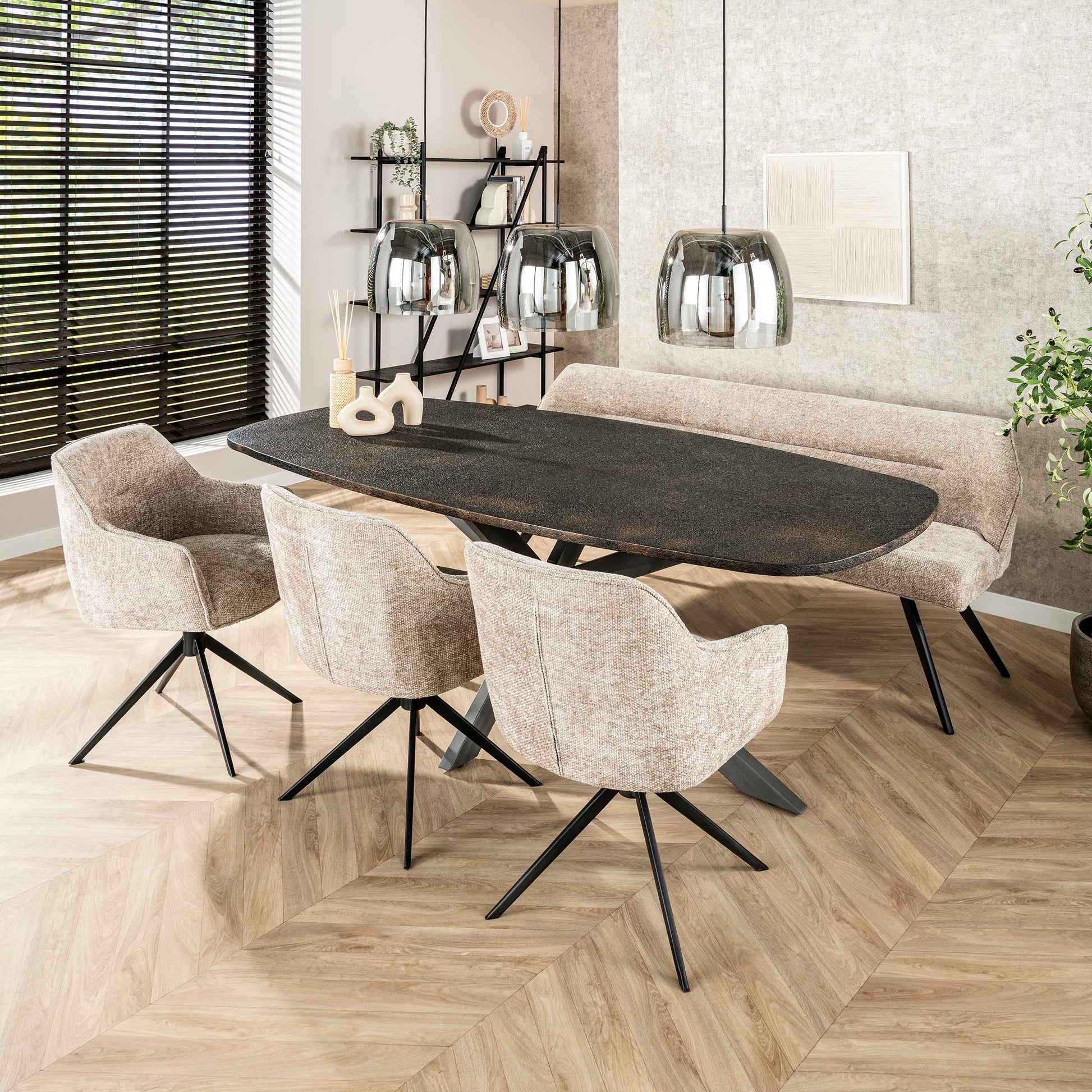 Stuhl – drehbar 2-er pack – 61×62×83 cm – Hoven taupe | Modell N0286