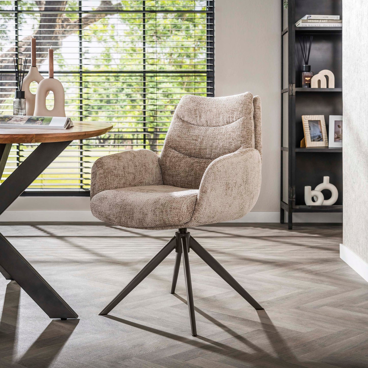 Stuhl – drehbar 2-er pack – 66×67×90 cm – Hoven taupe | Modell N0288