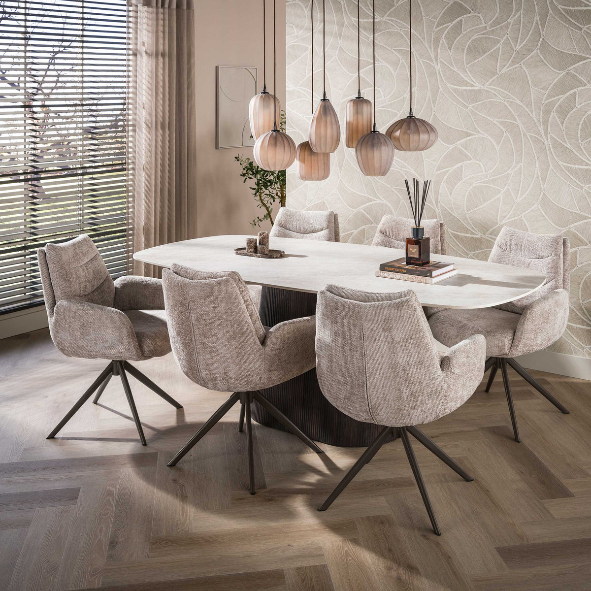 Stuhl – drehbar 2-er pack – 66×67×90 cm – Hoven taupe | Modell N0288