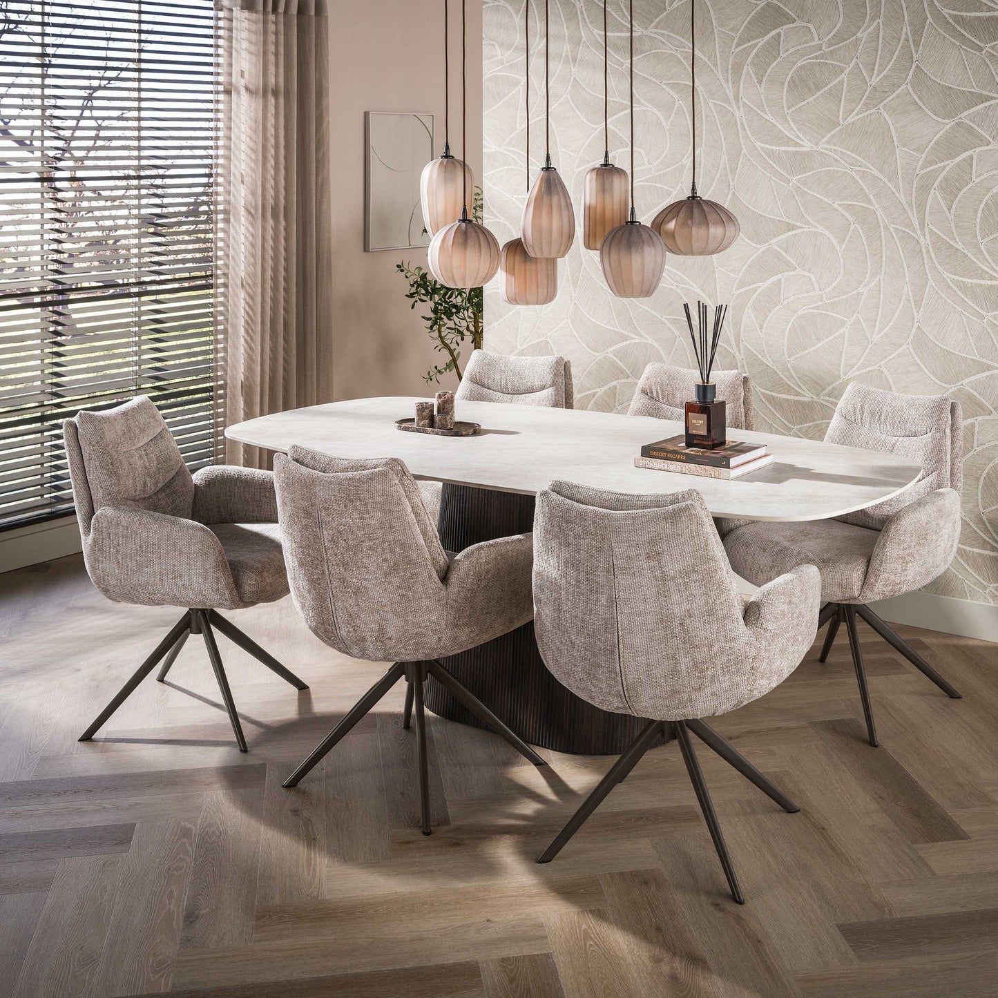 Stuhl – drehbar 2-er pack – 66×67×90 cm – Hoven taupe | Modell N0288