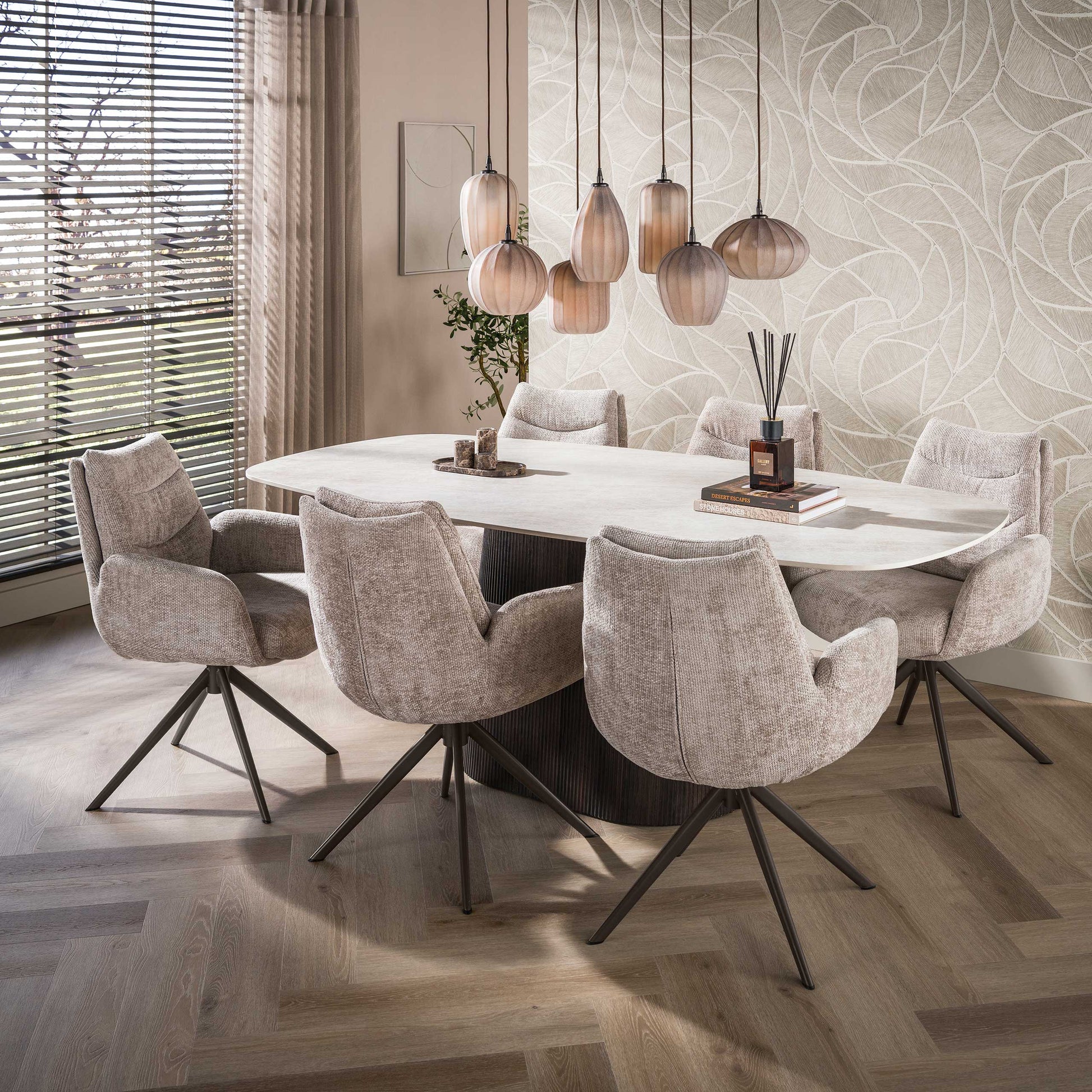 Stuhl – drehbar 2-er pack – 66×67×90 cm – Hoven taupe | Modell N0288