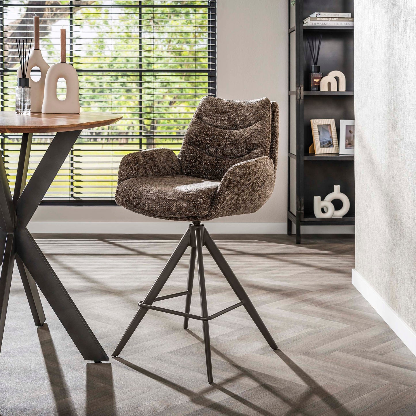 Barstuhl – drehbar 2-er pack – 56×60×99 cm – Hoven taupe | Modell N0289