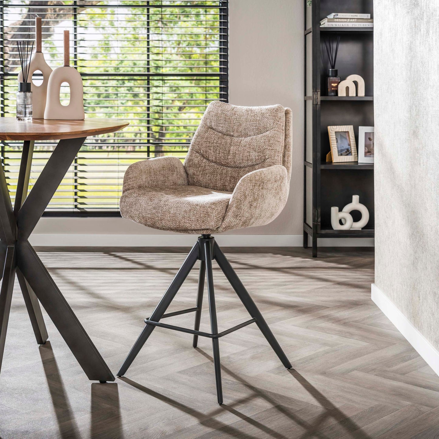 Barstuhl – drehbar 2-er pack – 56×60×99 cm – Hoven taupe | Modell N0289