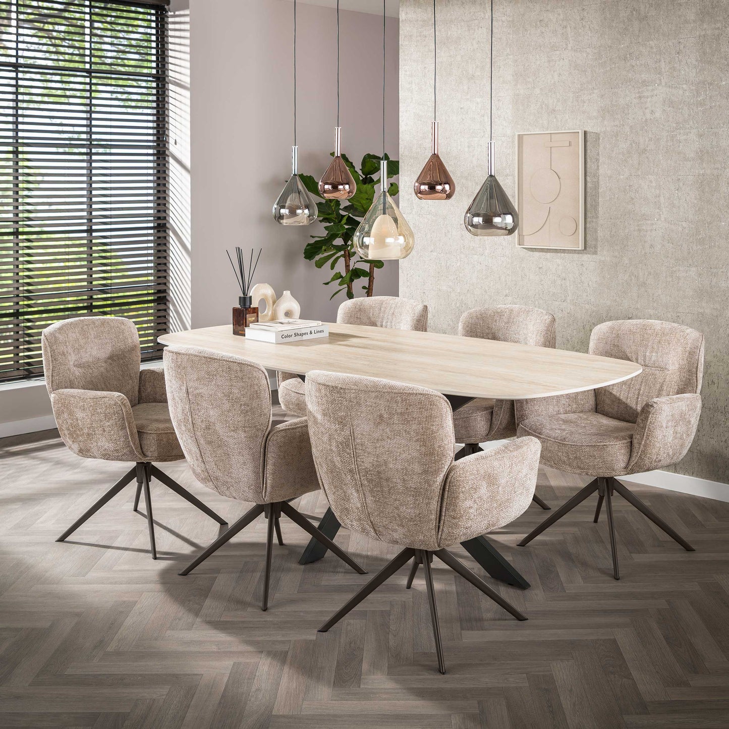 Stuhl – drehbar 2-er pack – 69×67×87 cm – Hoven sand - braun | Modell N0291