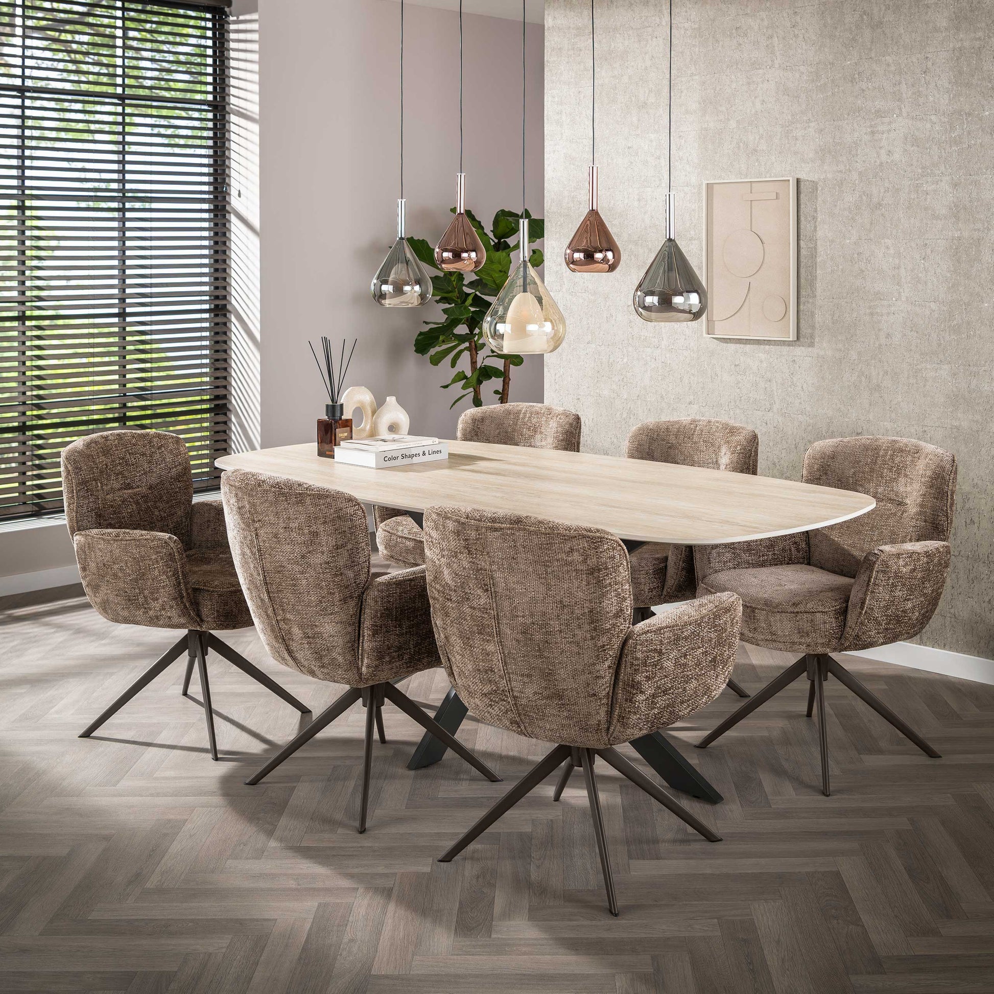 Stuhl – drehbar 2-er pack – 69×67×87 cm – Hoven sand - braun | Modell N0291