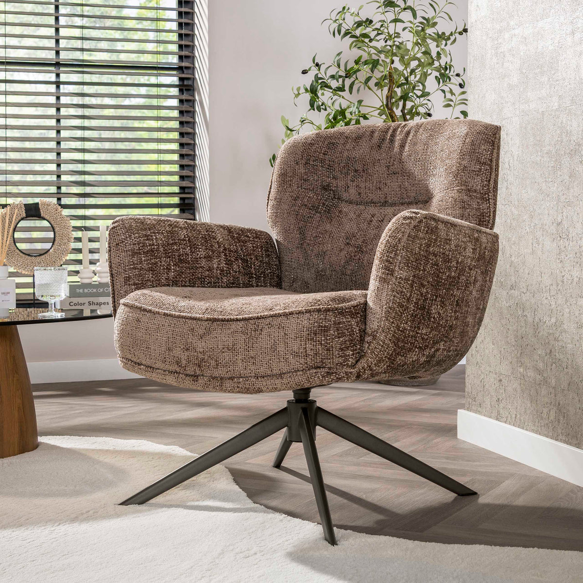 Sessel – drehbar – 75×79×83 cm – Hoven sand | Modell N0292