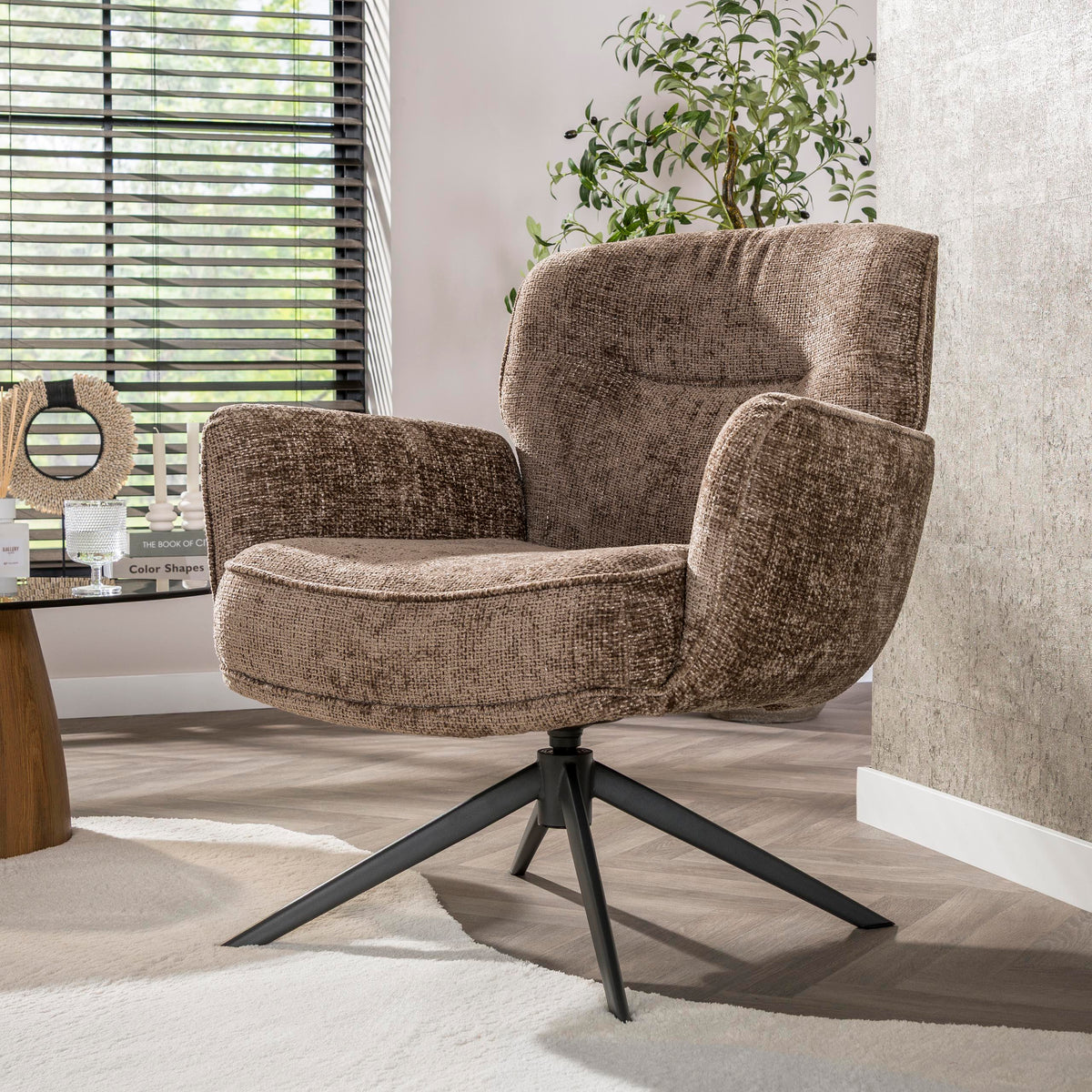 Sessel – drehbar – 75×79×83 cm – Hoven sand | Modell N0292