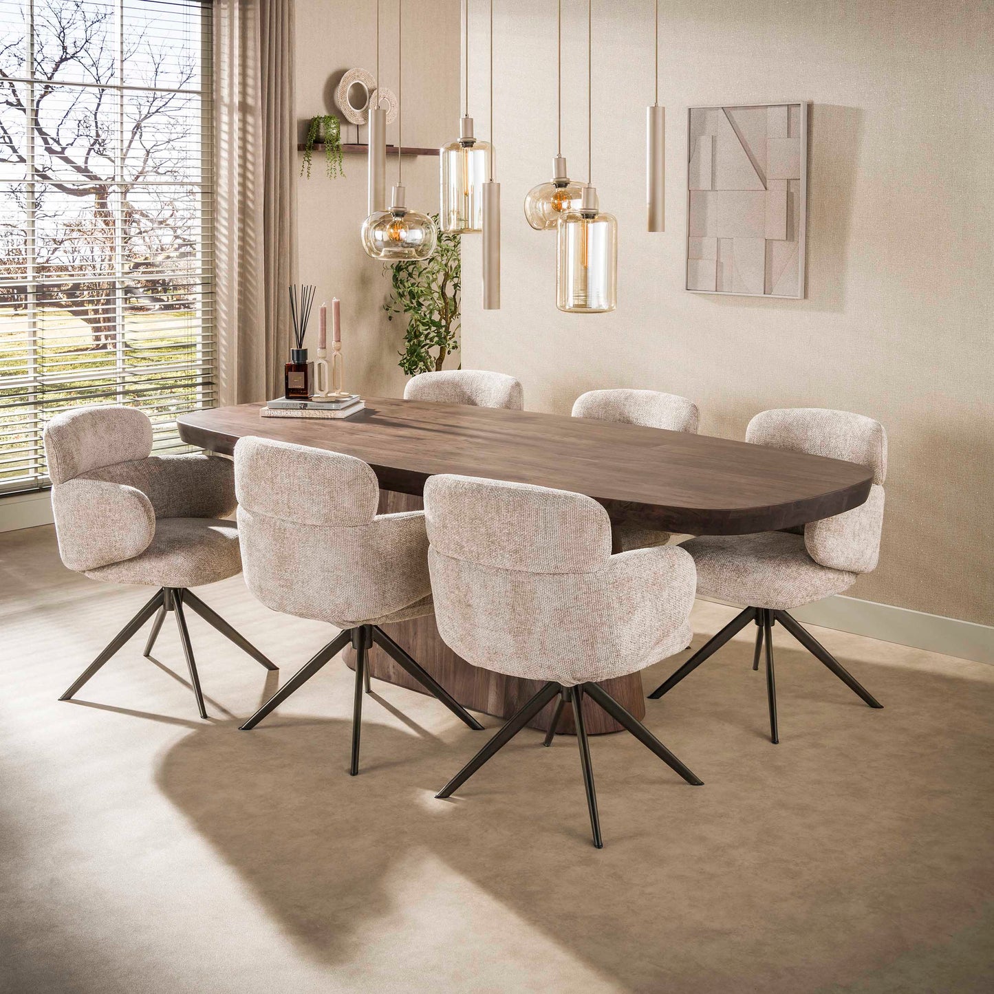 Stuhl – drehbar 2-er pack – 64×63×83 cm – Hoven sand - braun | Modell N0293