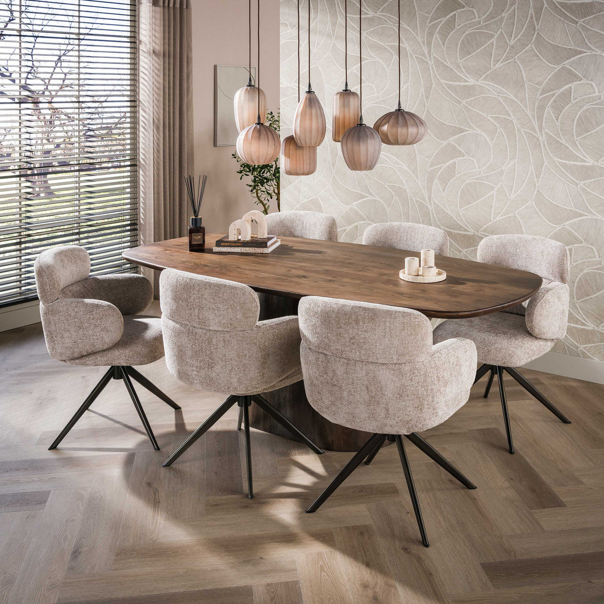 Stuhl – drehbar 2-er pack – 64×63×83 cm – Hoven sand - braun | Modell N0293