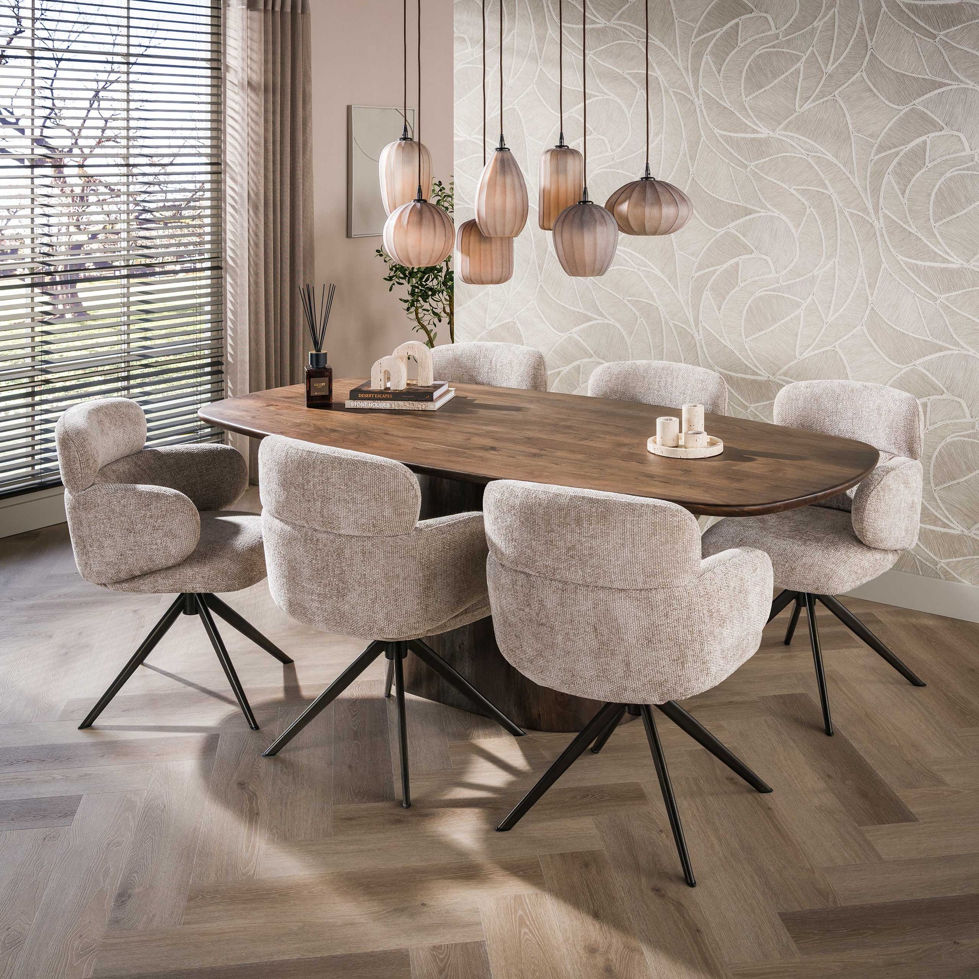 Stuhl – drehbar 2-er pack – 64×63×83 cm – Hoven sand - braun | Modell N0293