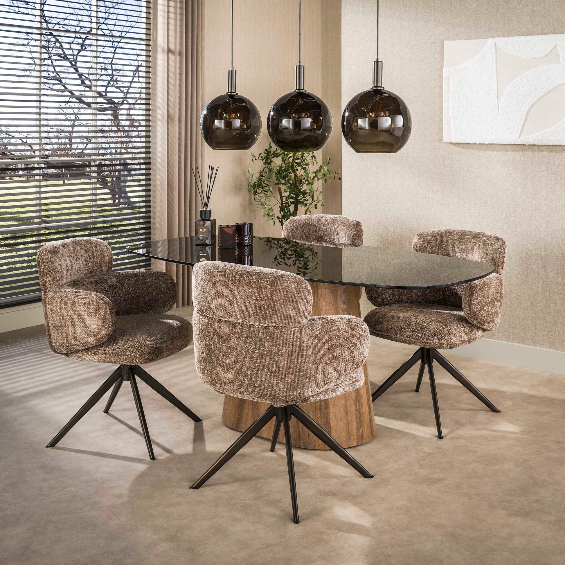 Stuhl – drehbar 2-er pack – 64×63×83 cm – Hoven sand - braun | Modell N0293