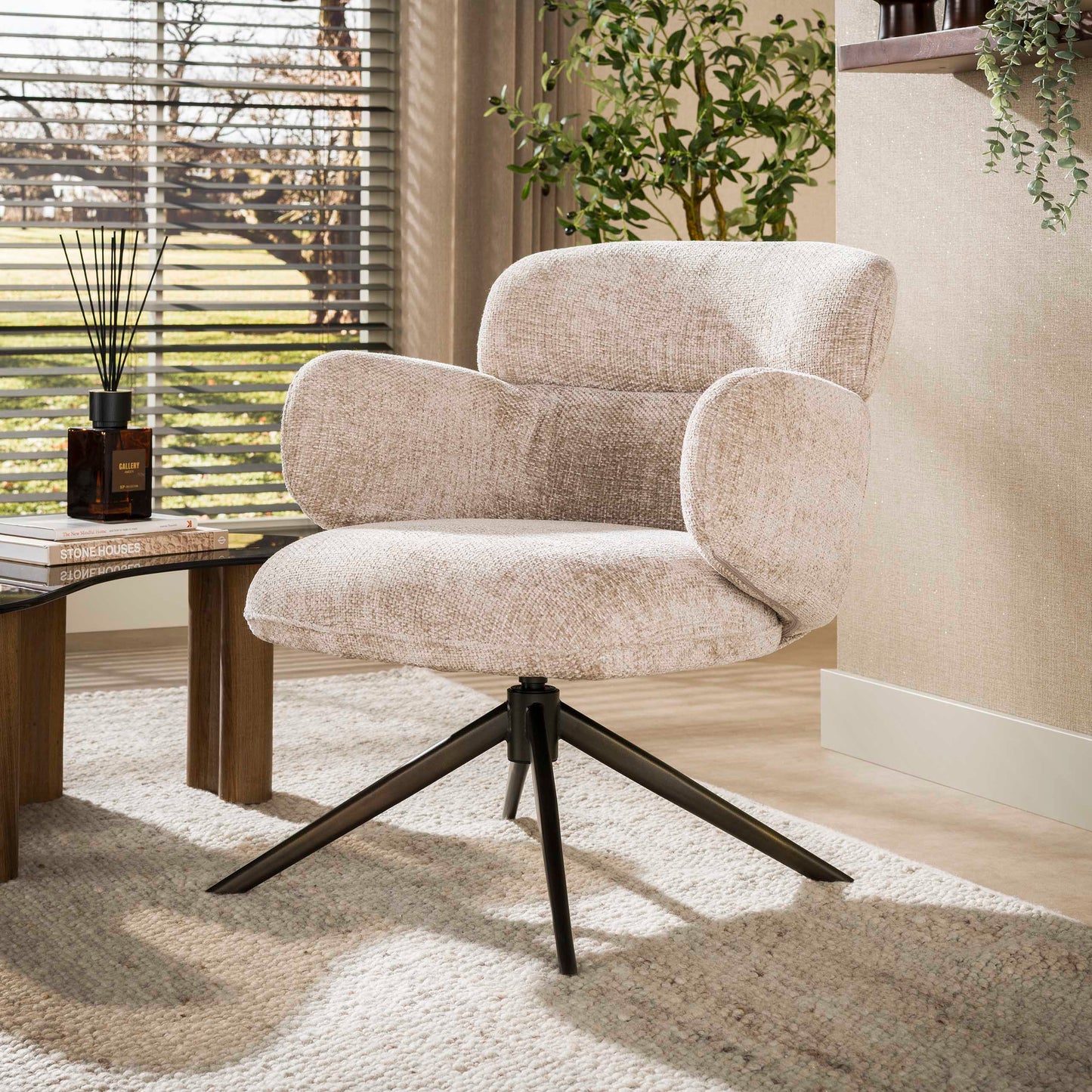 Sessel – drehbar – 69×72×77 cm – Hoven sand - braun | Modell N0294