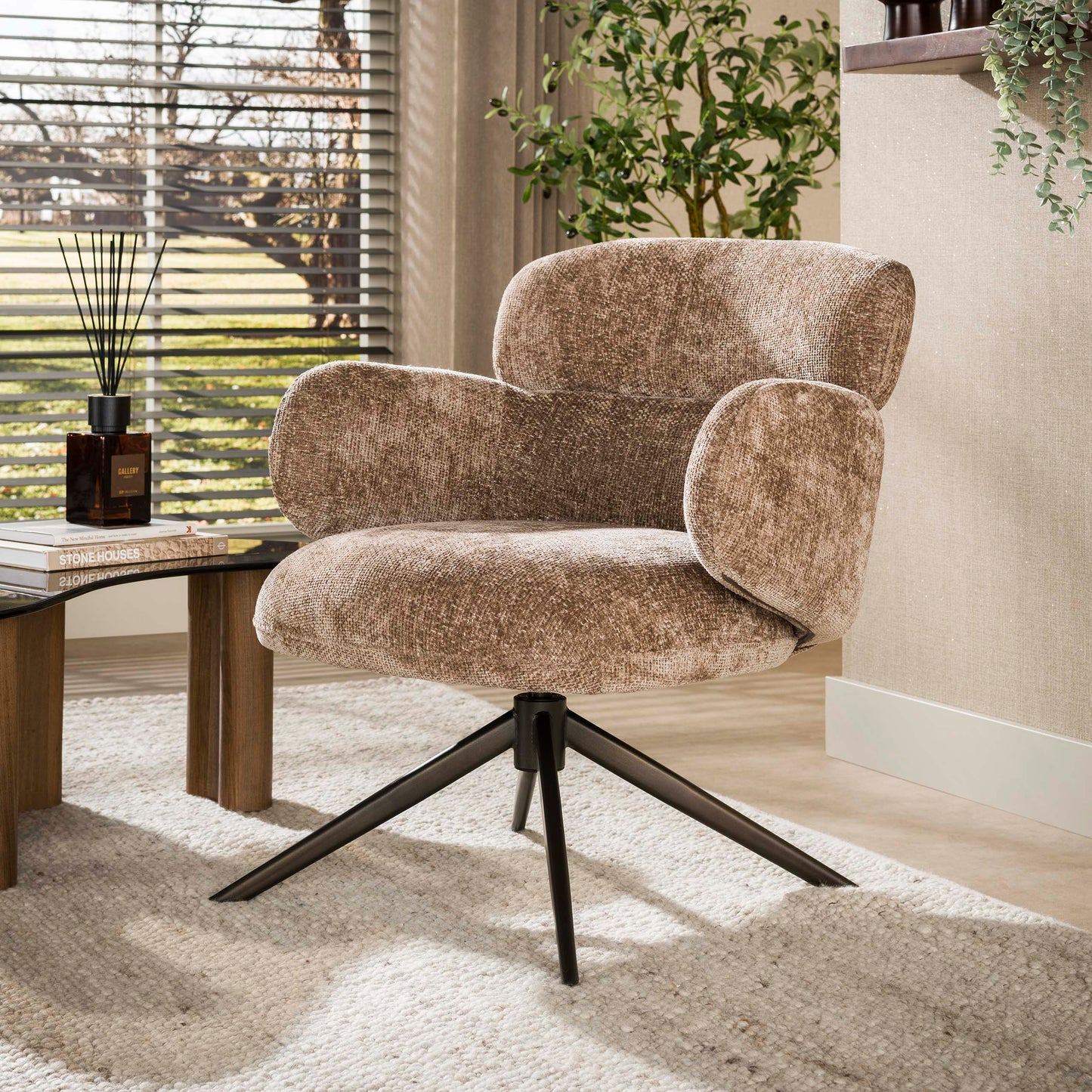 Sessel – drehbar – 69×72×77 cm – Hoven sand - braun | Modell N0294