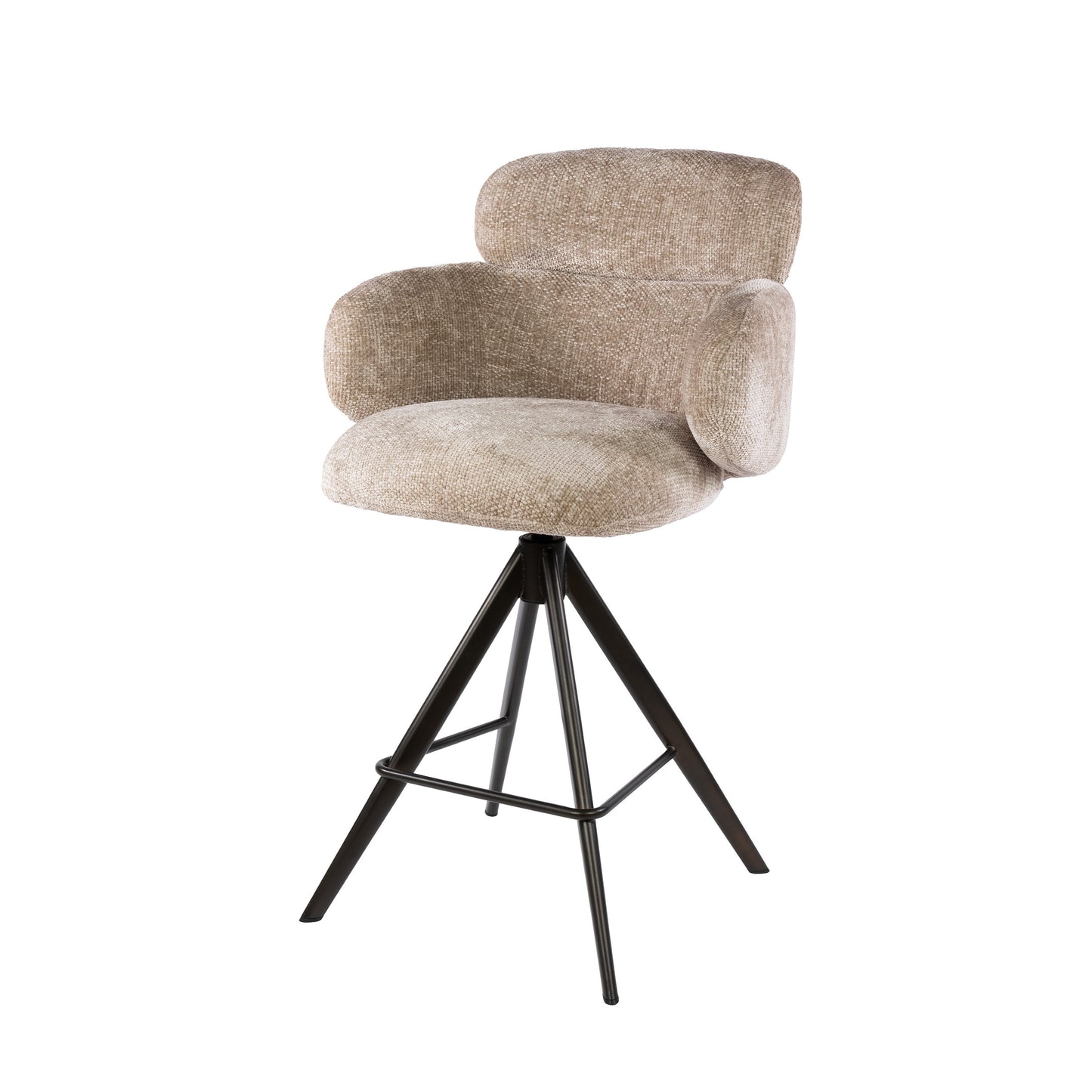 Barstuhl – drehbar 2-er pack – 60×60×98 cm – Hoven sand - braun | Modell N0295